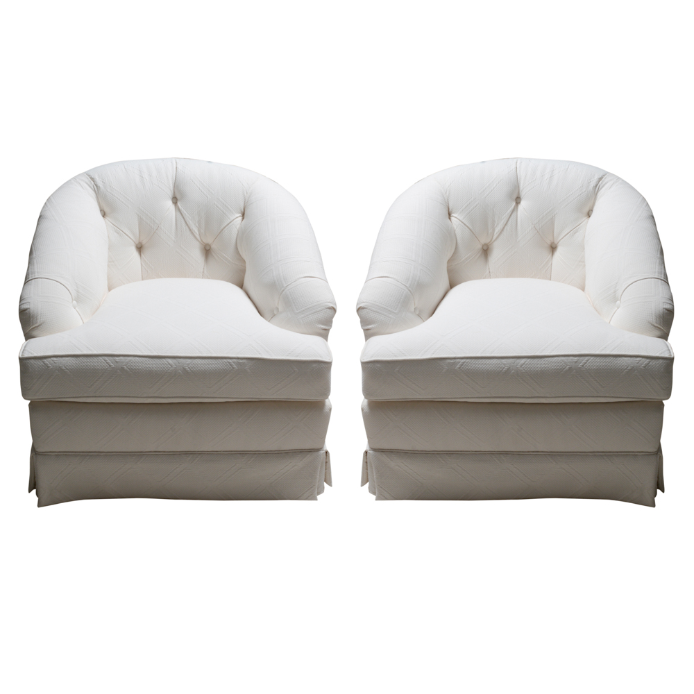 Pair of Vanguard Furniture Tufted Club Chairs
