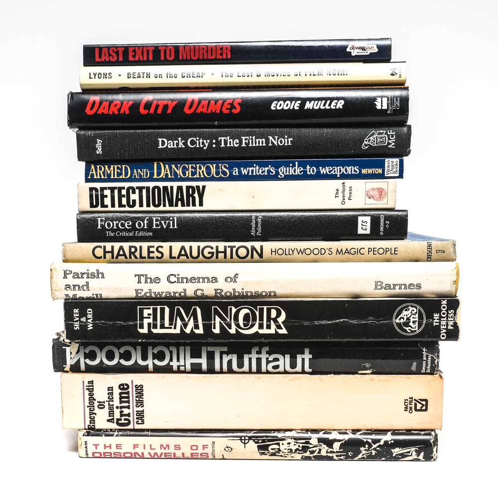 Assortment of Film Noir Novels and Crime Books