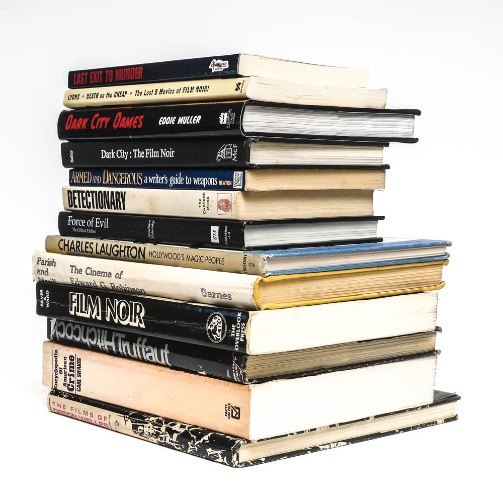 Assortment of Film Noir Novels and Crime Books