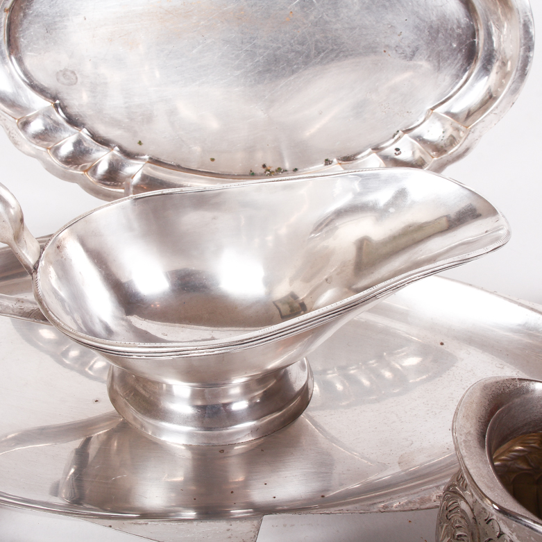 Assorted Silver-Tone Serveware