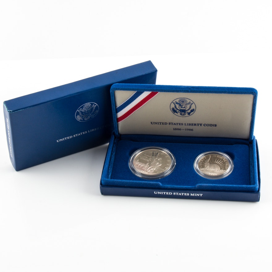 1986 S U.S. Liberty Commemorative Two Coin Proof Set