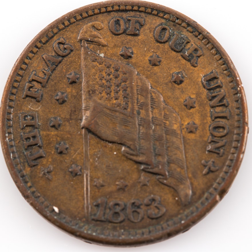 1863 "Army and Navy" US Civil War Token