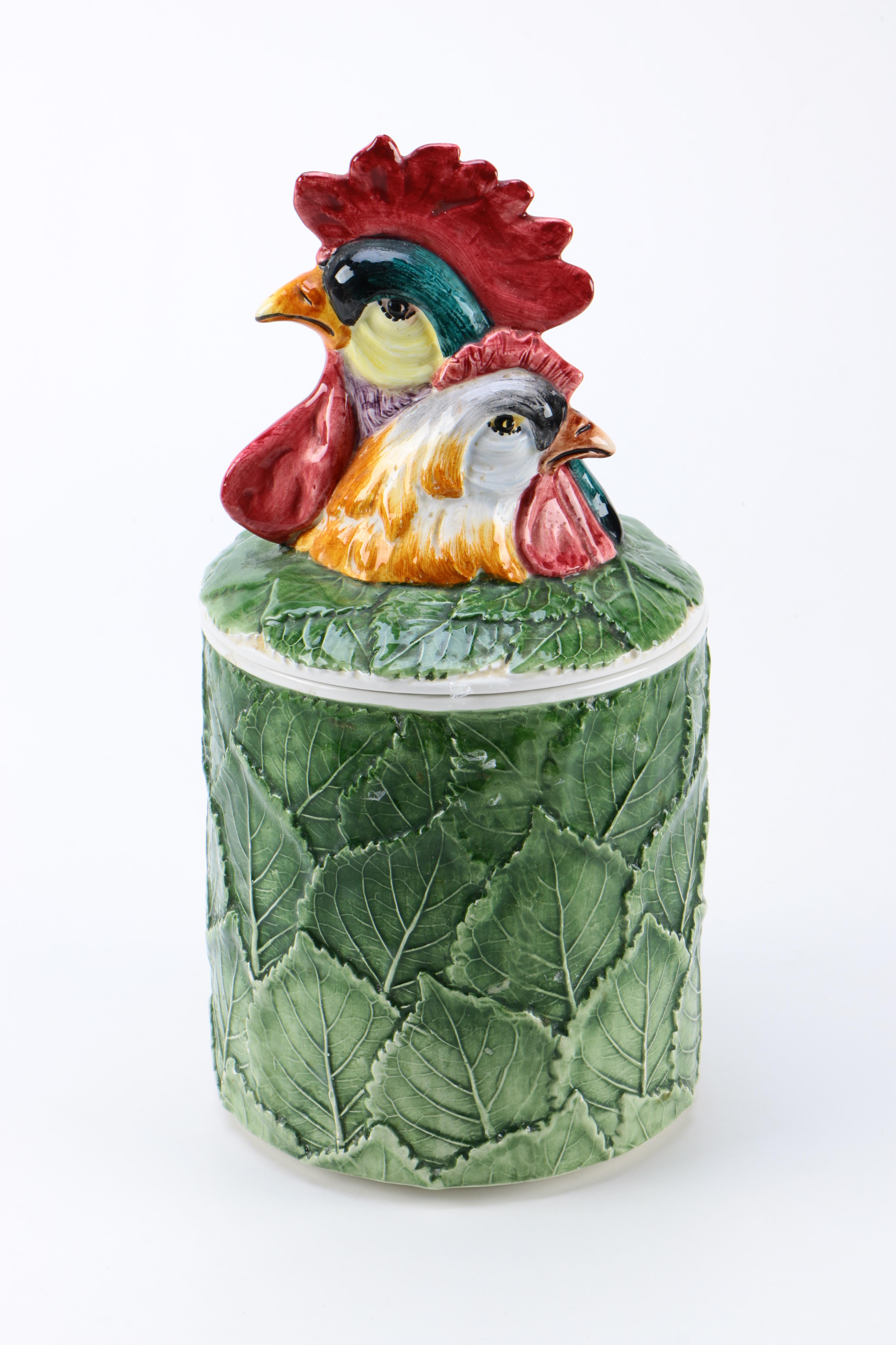 Italian Gump's Ceramic Rooster Canister Set