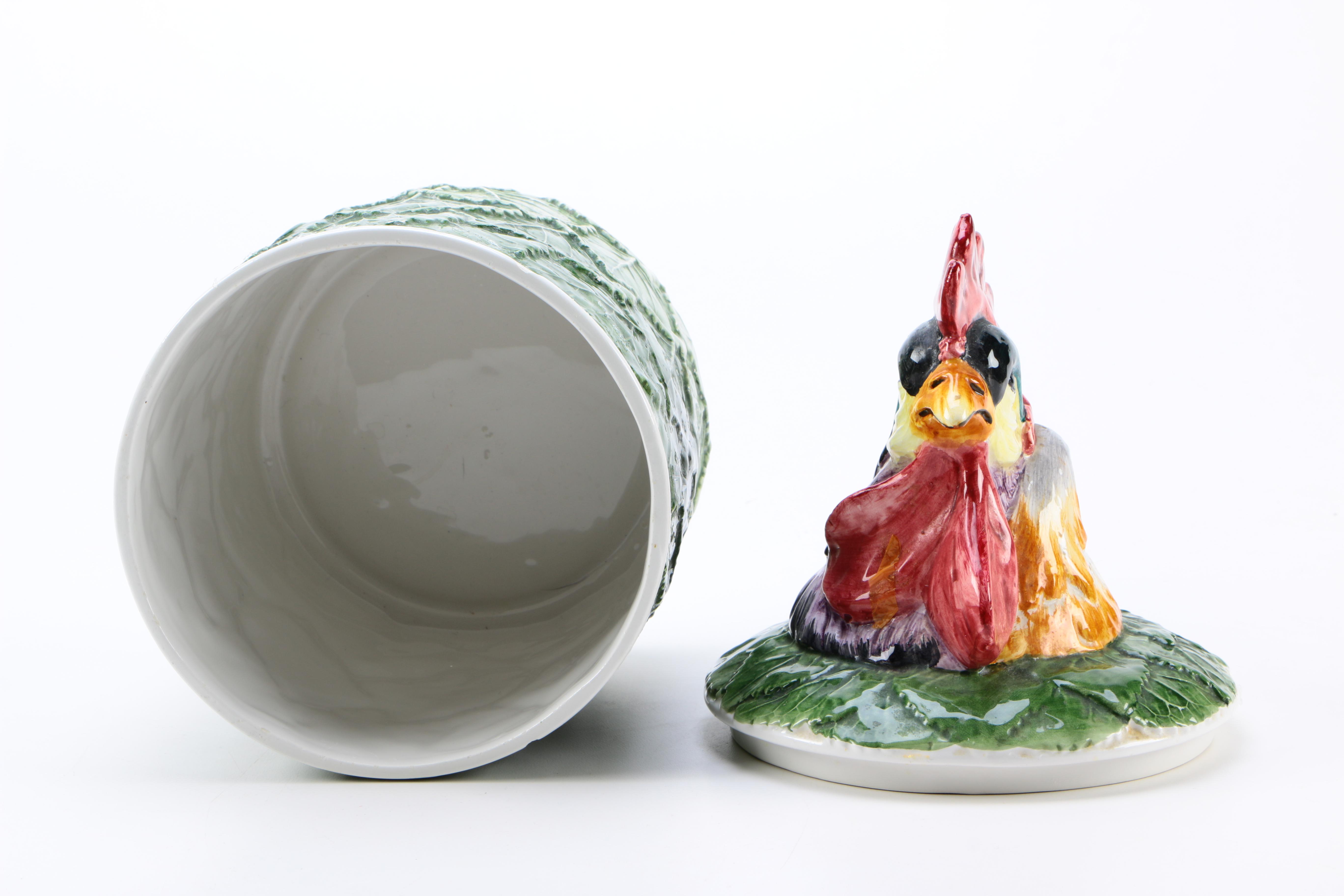 Italian Gump's Ceramic Rooster Canister Set