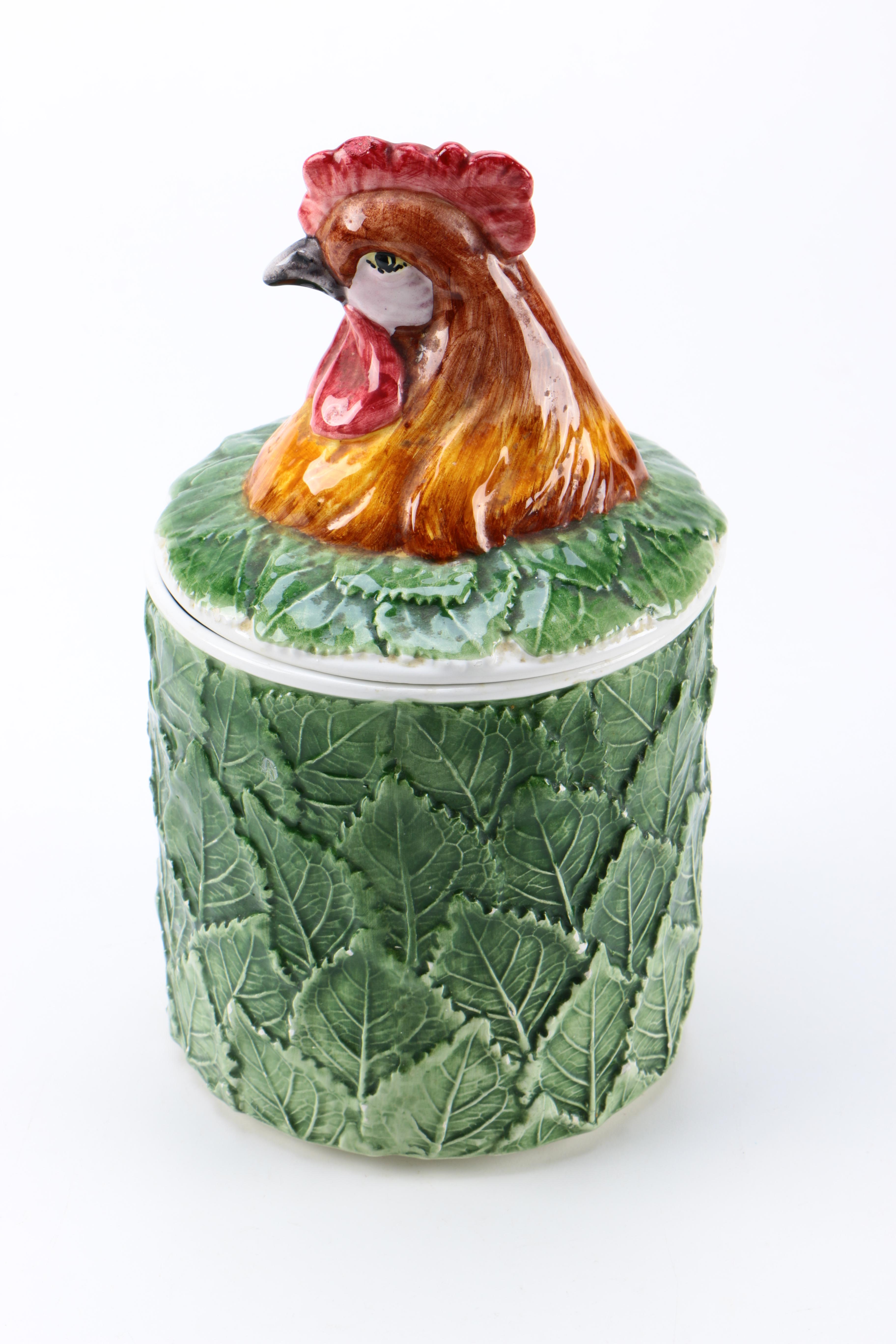 Italian Gump's Ceramic Rooster Canister Set