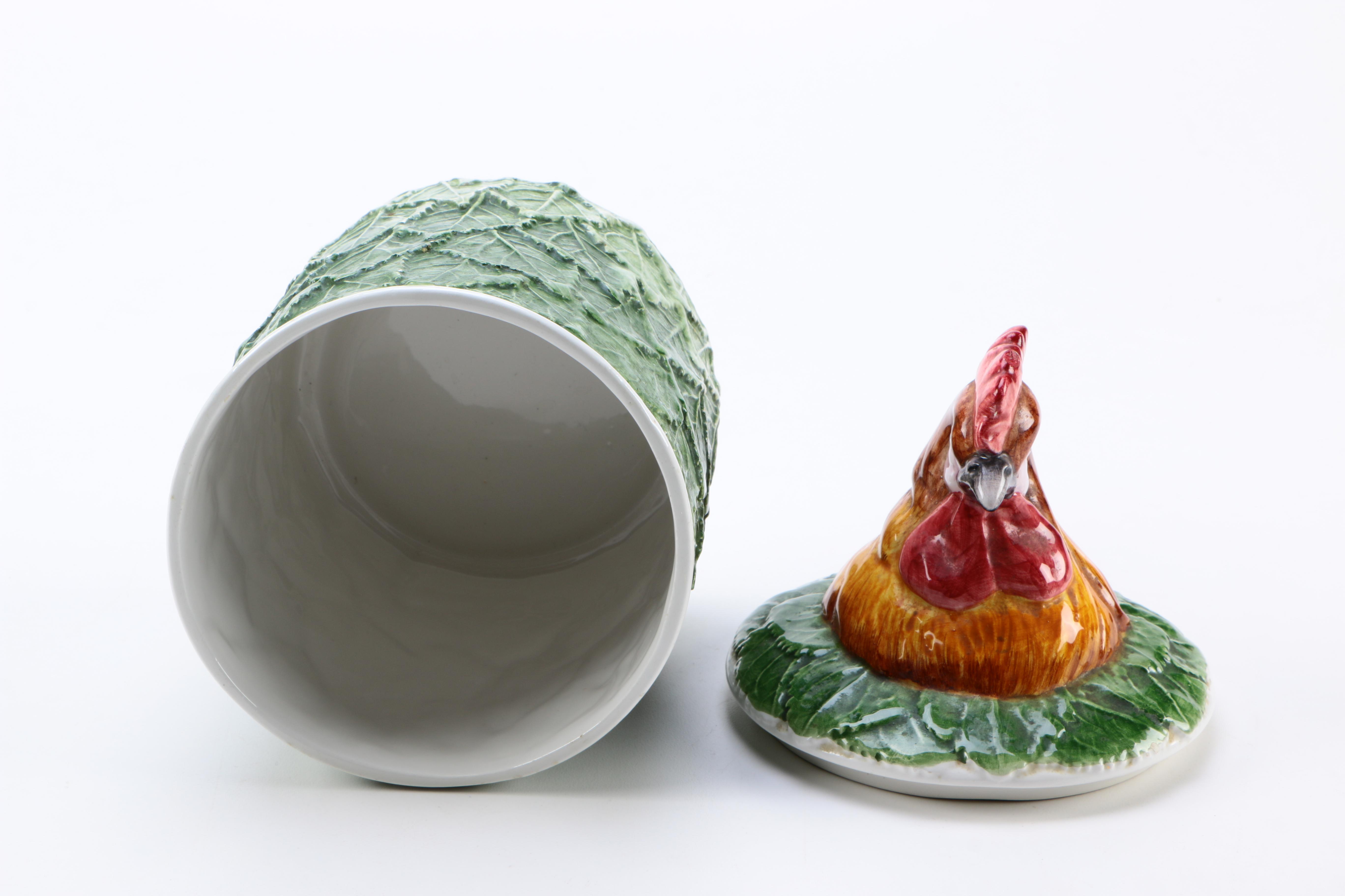 Italian Gump's Ceramic Rooster Canister Set