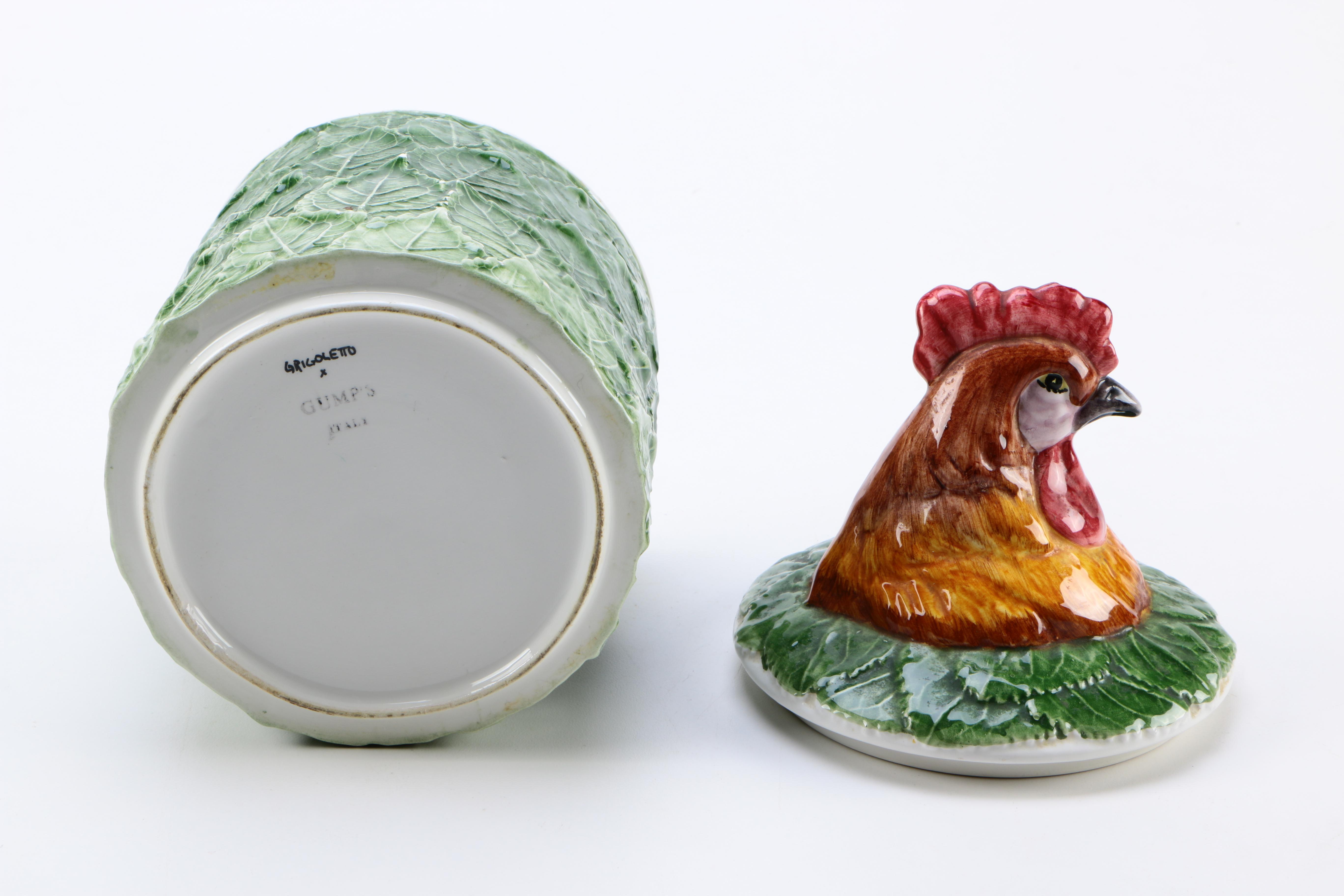Italian Gump's Ceramic Rooster Canister Set