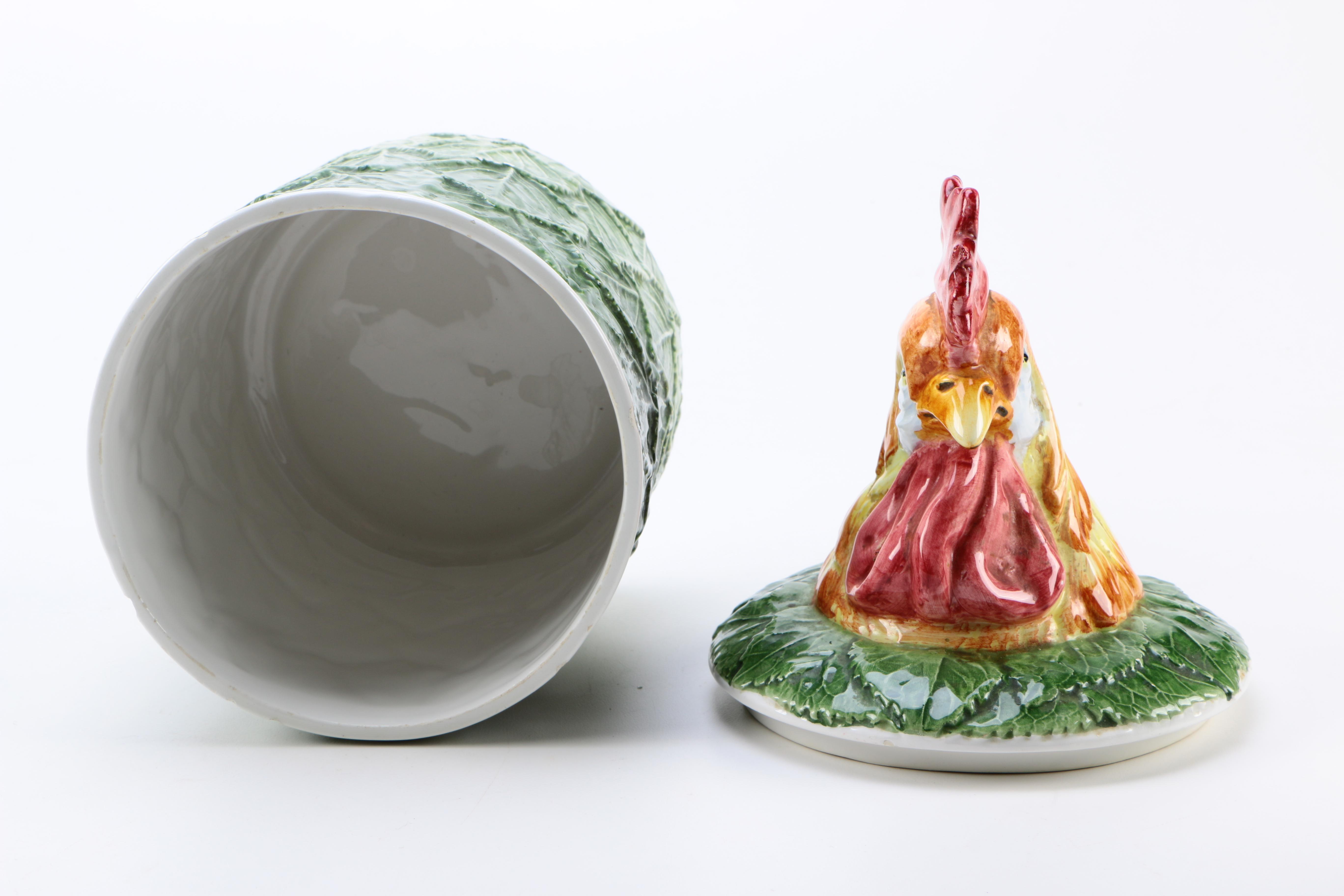 Italian Gump's Ceramic Rooster Canister Set