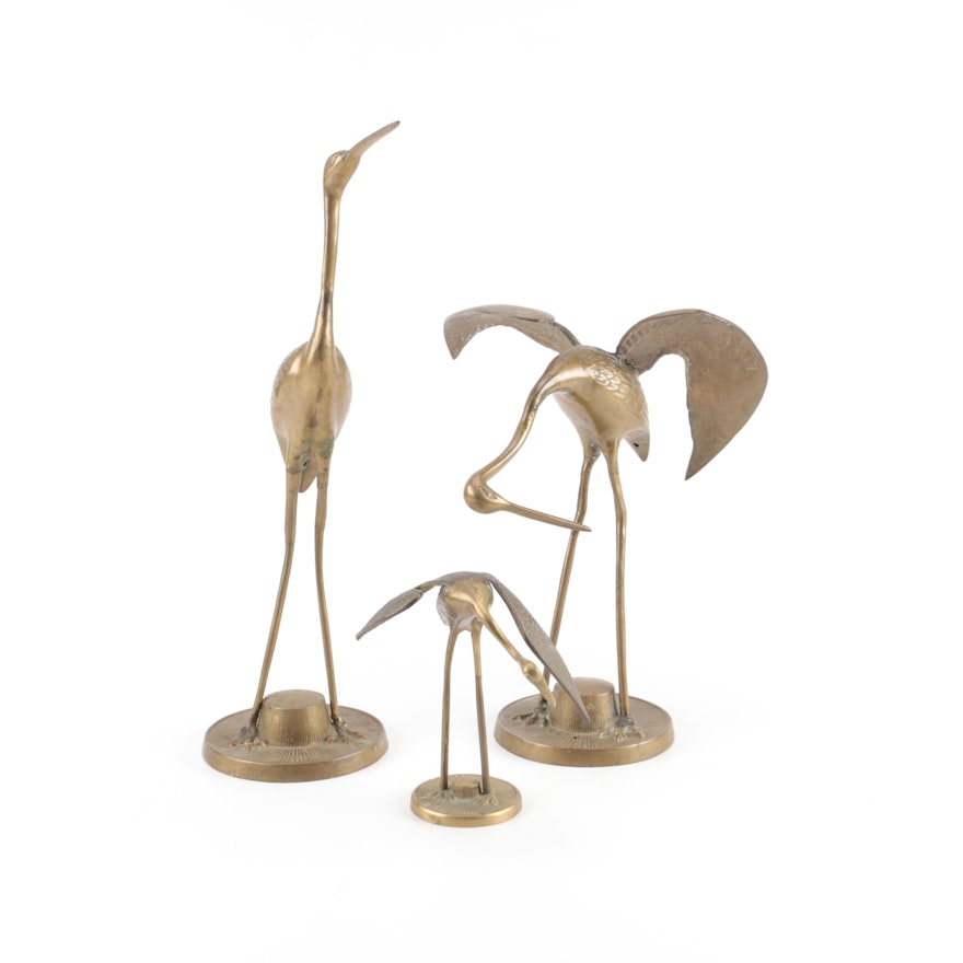 Brass Herron Statues