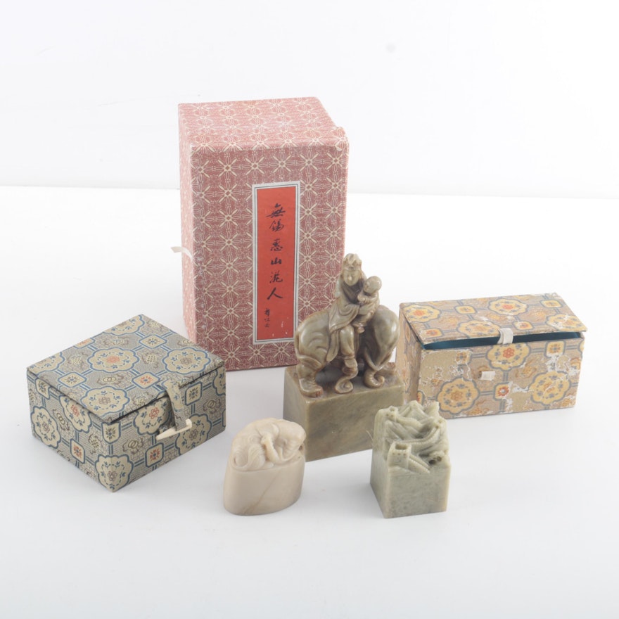 Assortment of Chinese Stone Figurines