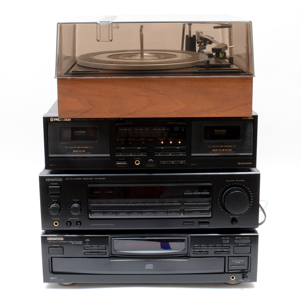 Kenwood Receiver, Allied Turntable and Other A/V Components
