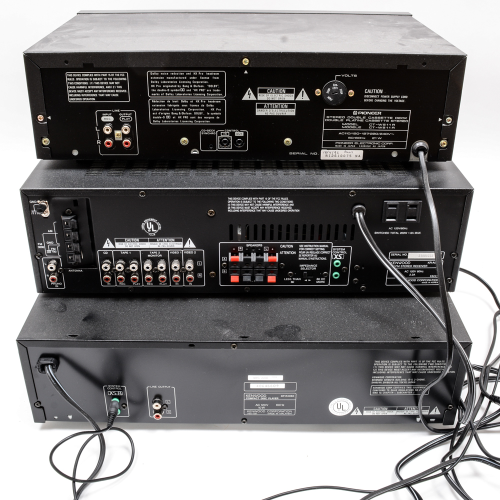 Kenwood Receiver, Allied Turntable and Other A/V Components