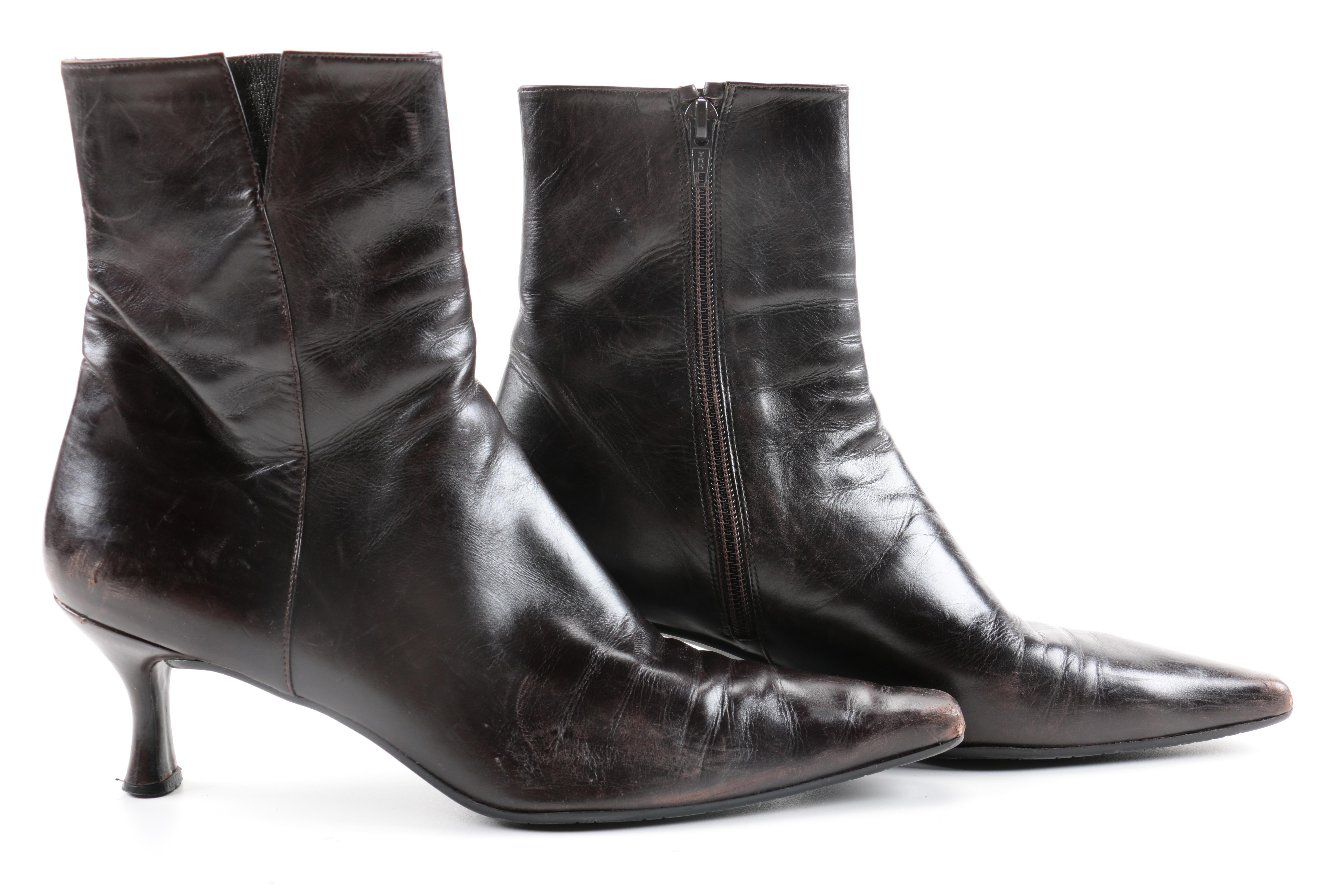 Stuart Weitzman Black Leather Booties