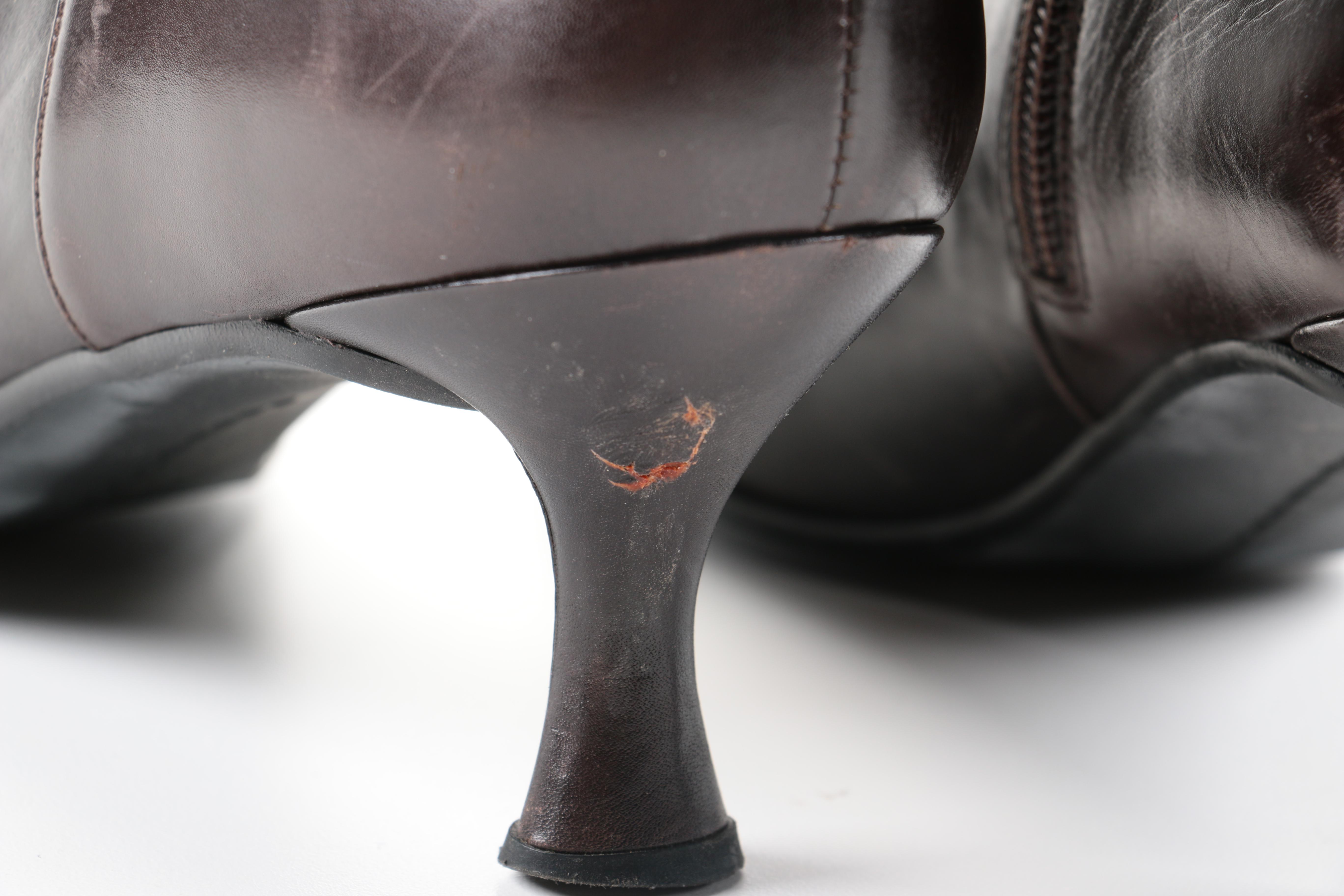 Stuart Weitzman Black Leather Booties