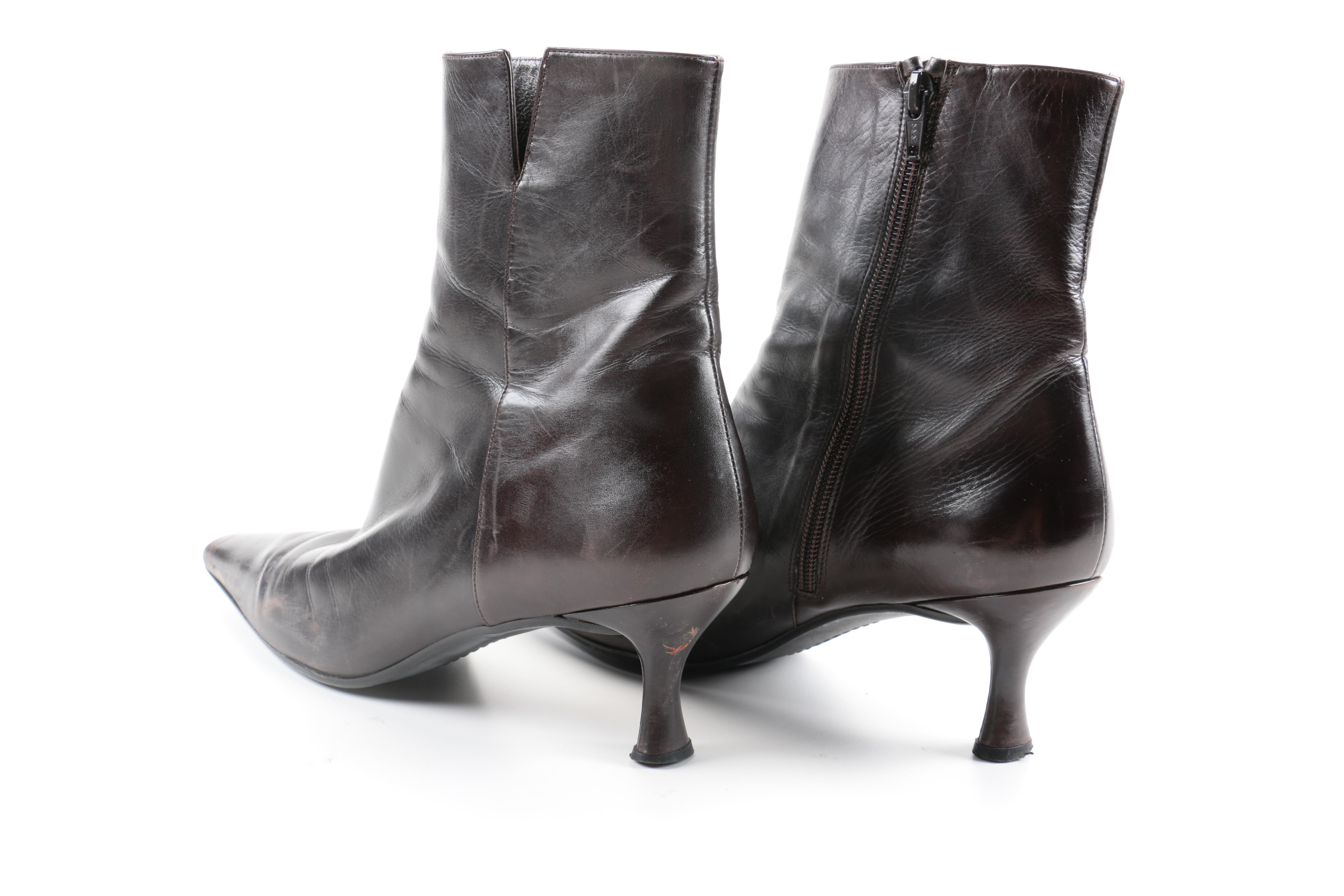 Stuart Weitzman Black Leather Booties