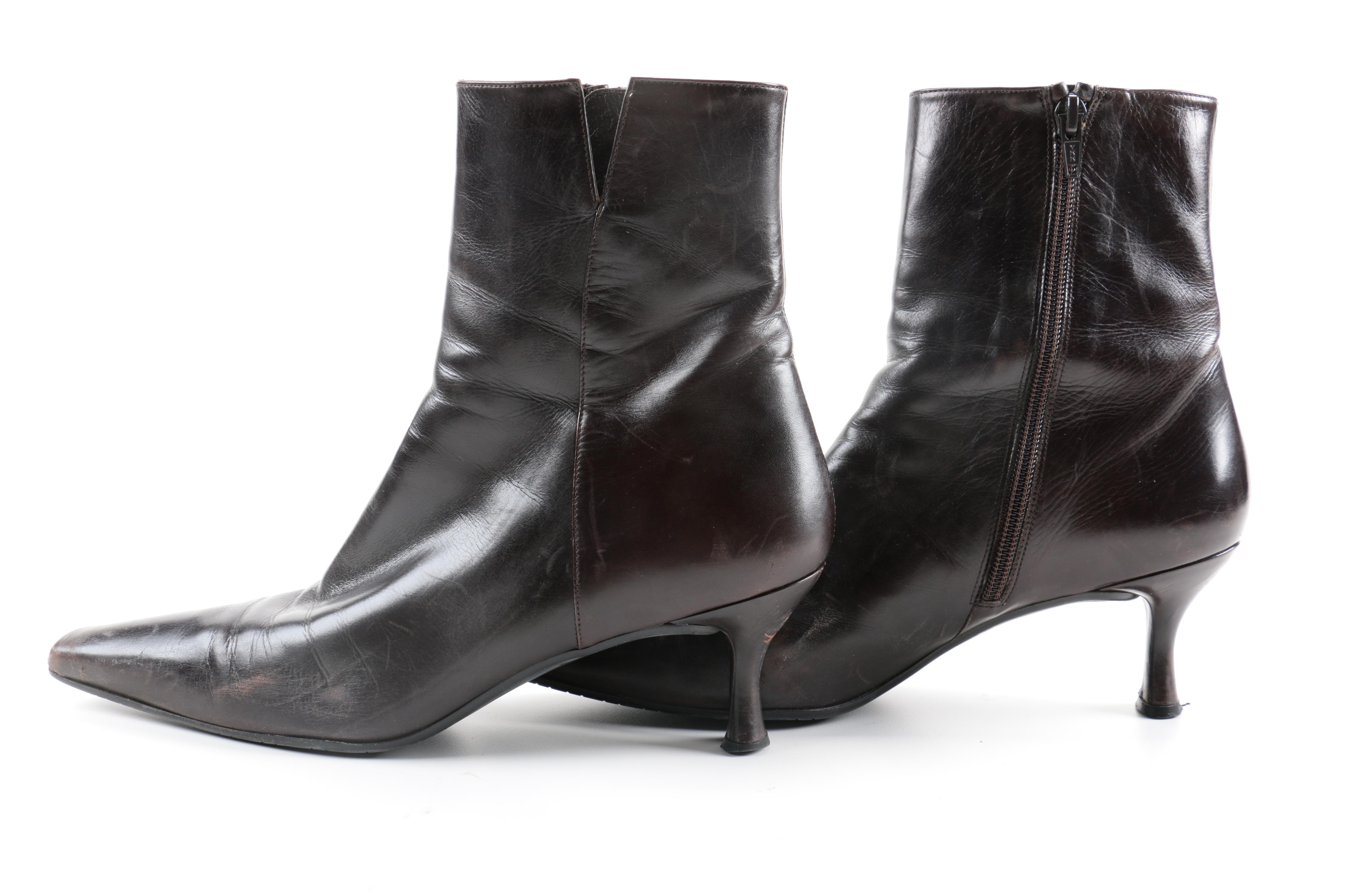 Stuart Weitzman Black Leather Booties