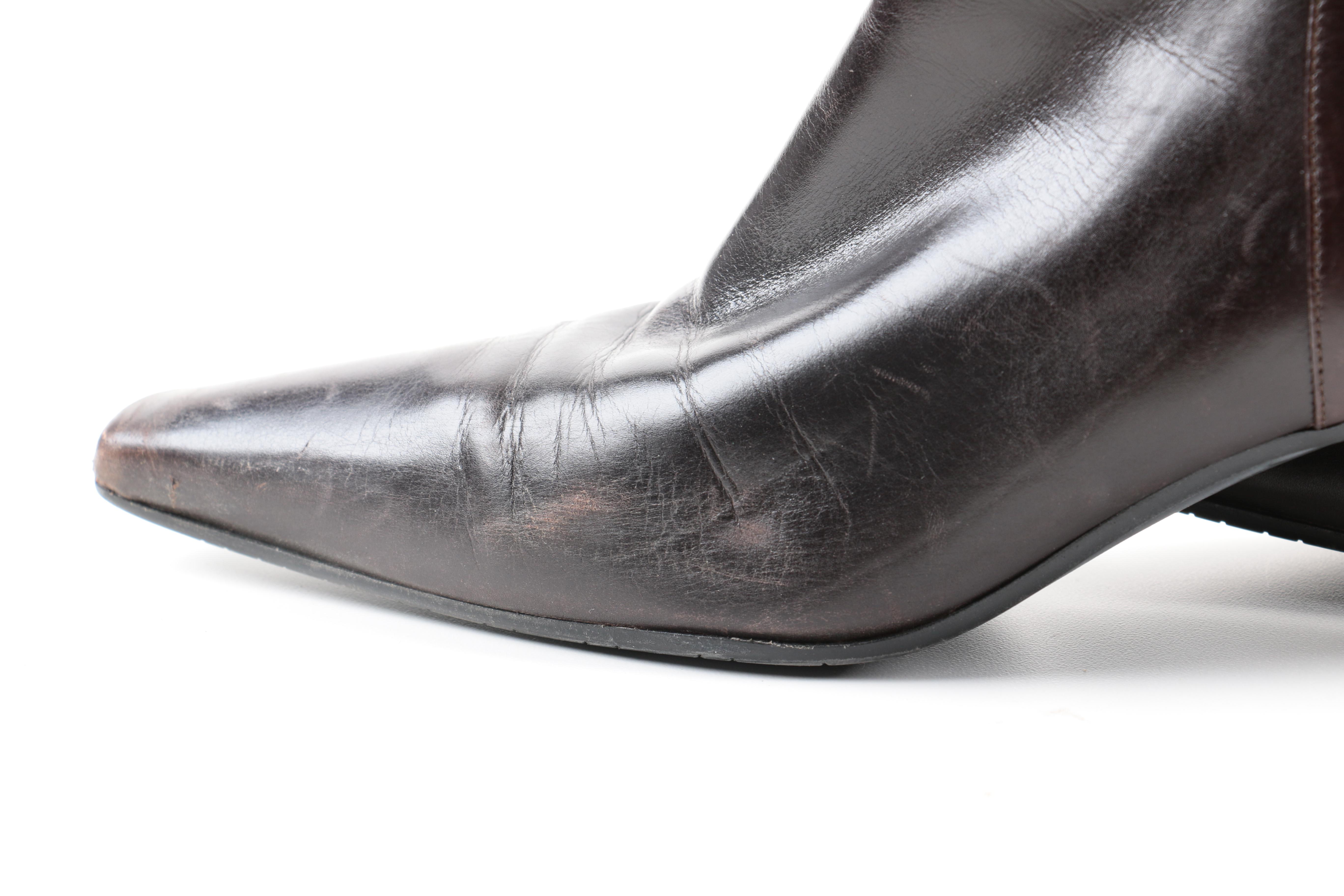 Stuart Weitzman Black Leather Booties