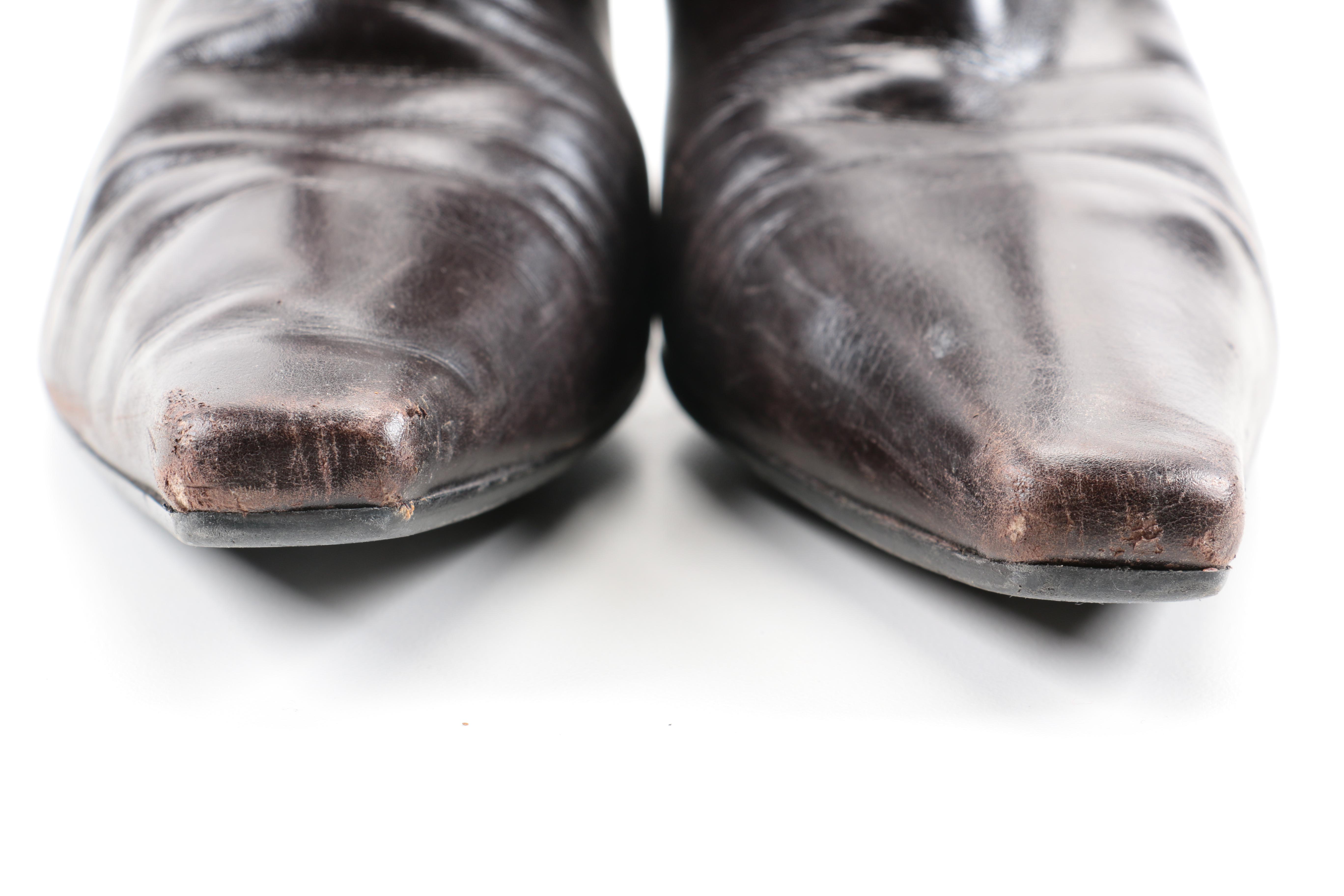 Stuart Weitzman Black Leather Booties