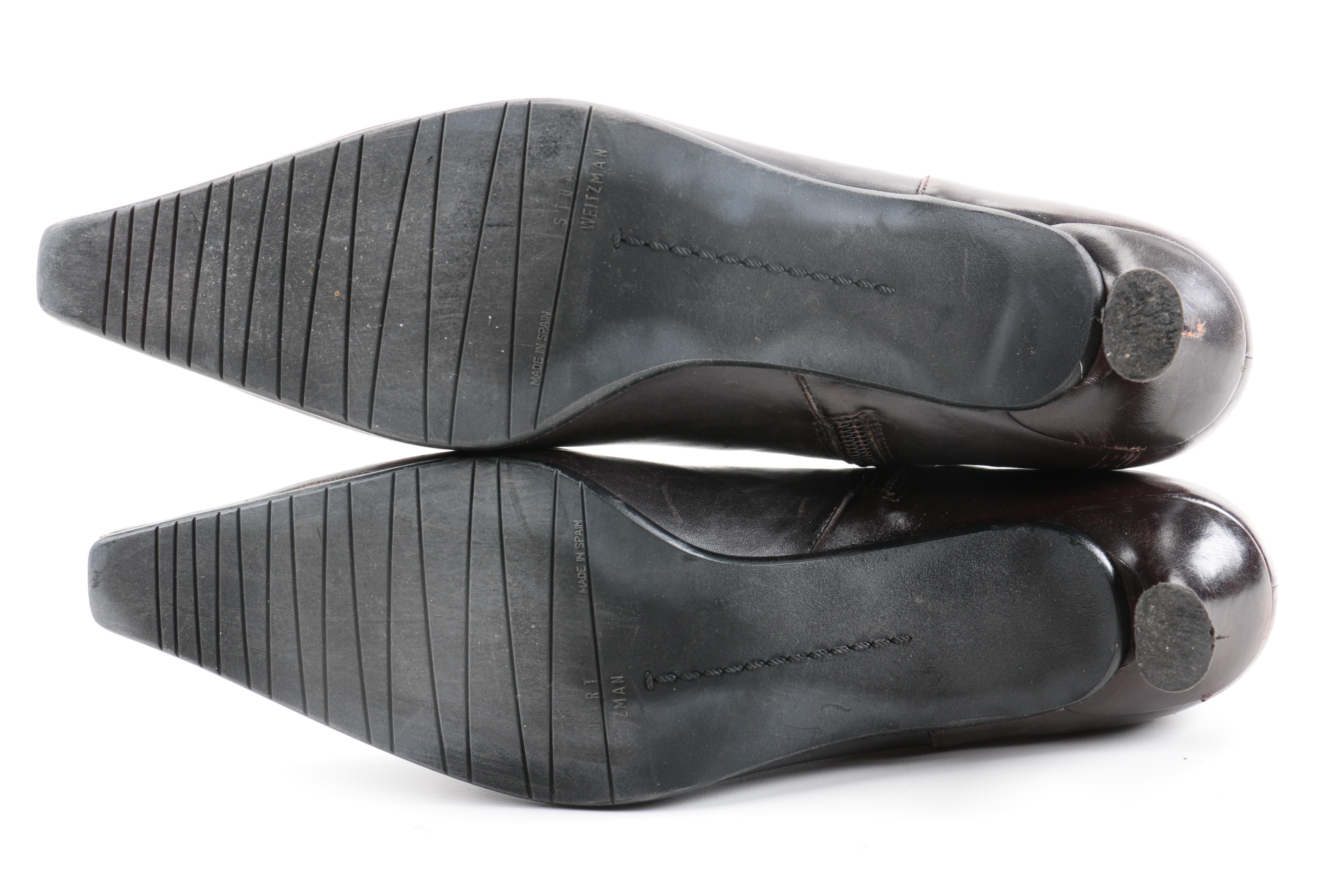 Stuart Weitzman Black Leather Booties