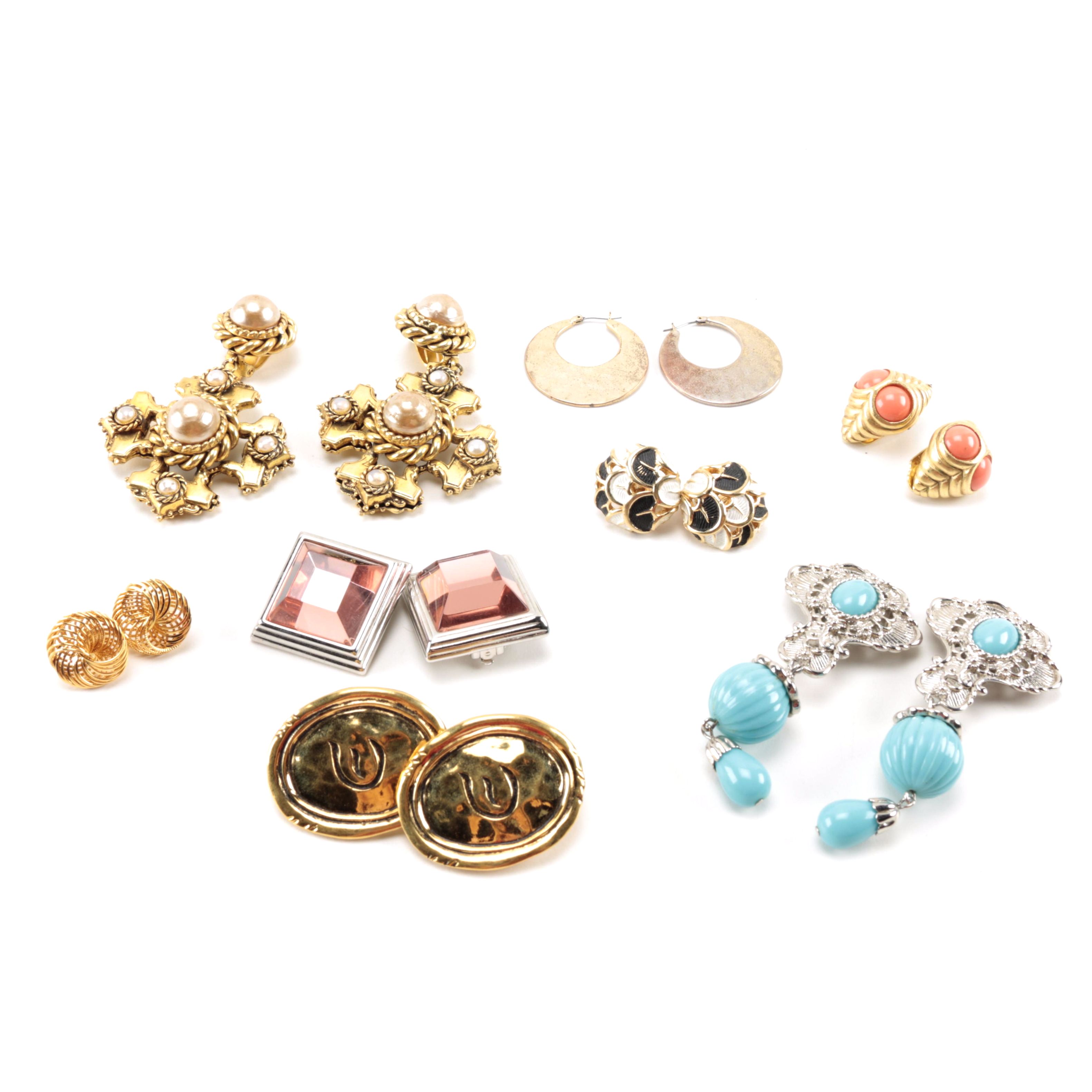 Assorted Costume Earrings Including Elizabeth Taylor for Avon