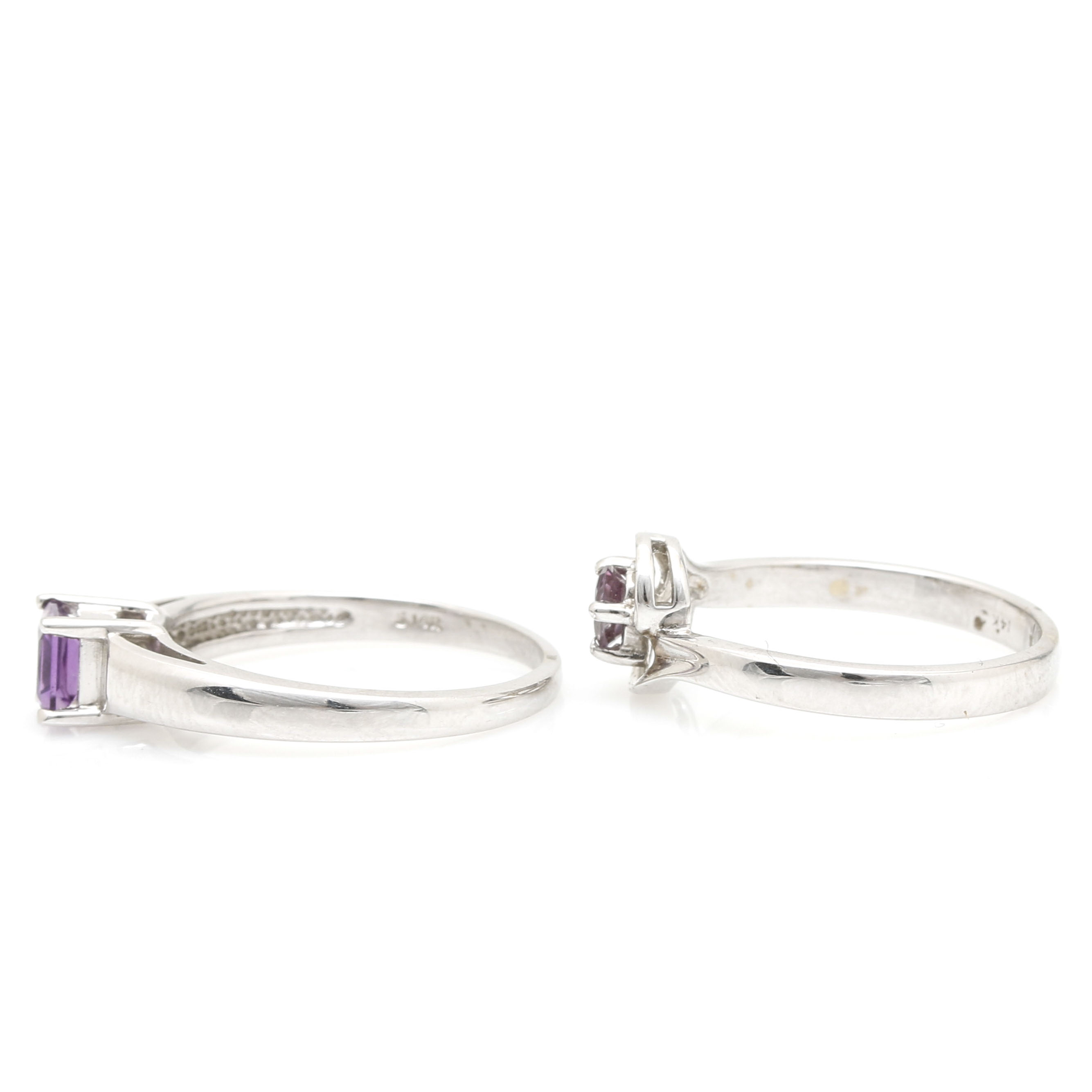 14K White Gold Gemstone Rings