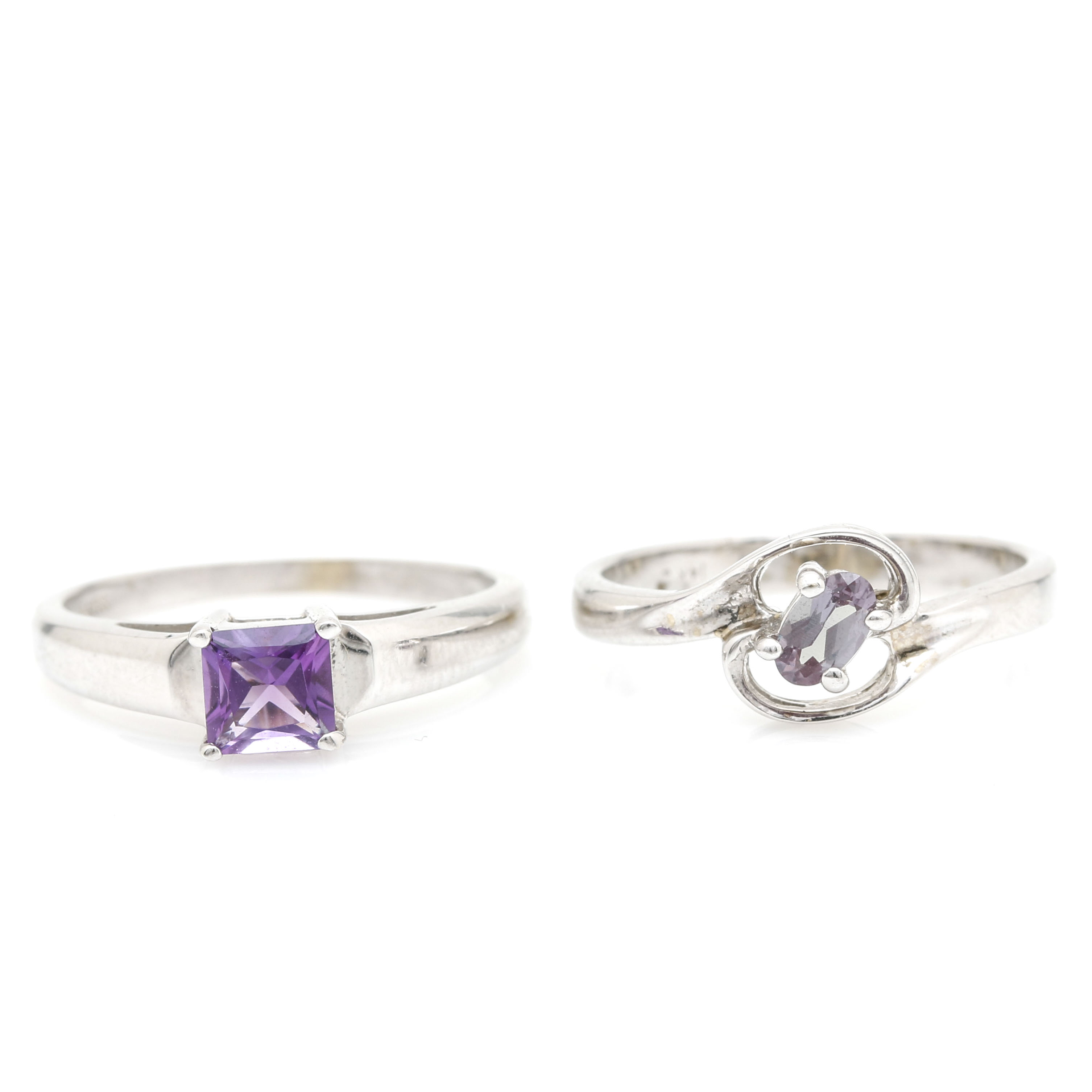 14K White Gold Gemstone Rings