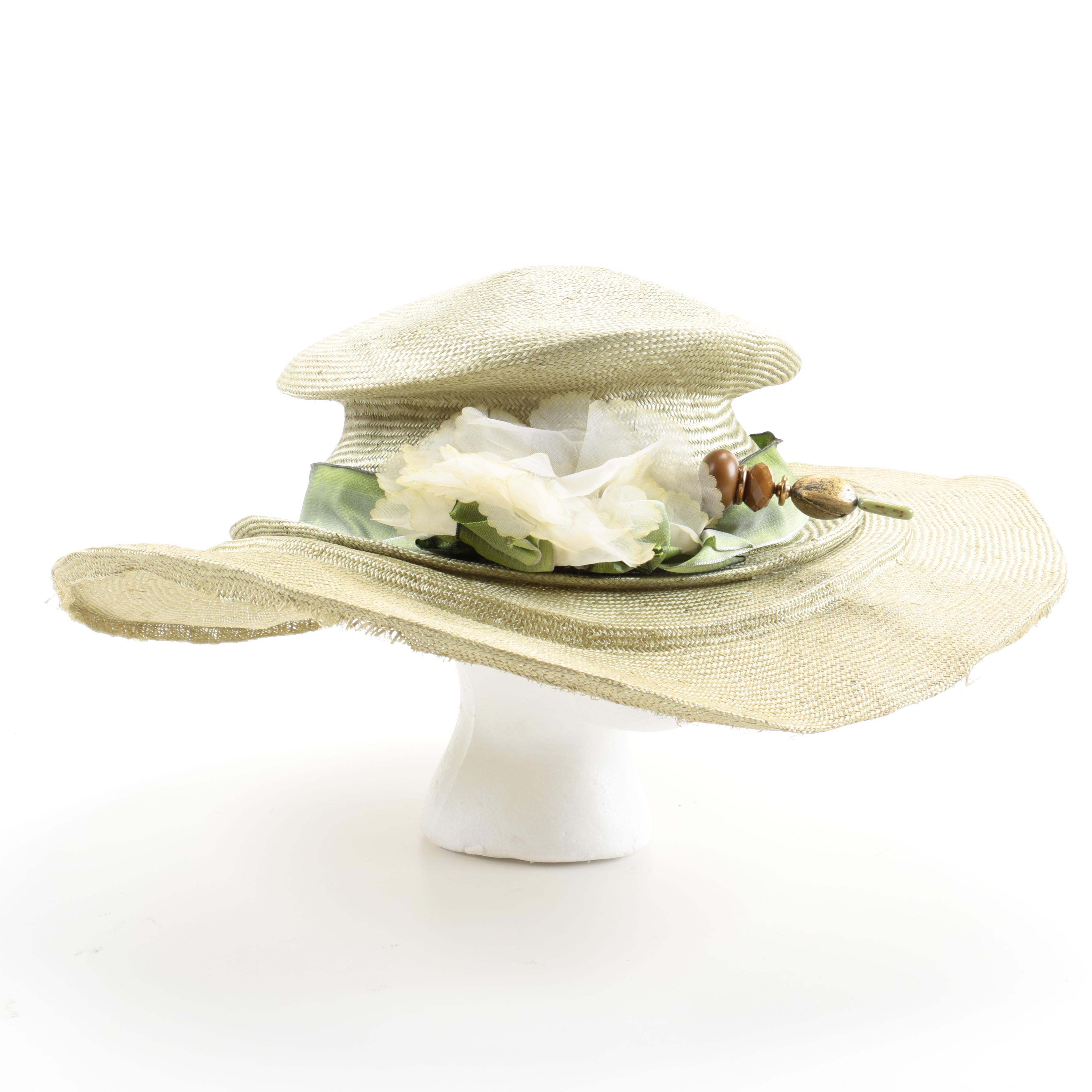 Harriet Rosebud Woven Hat