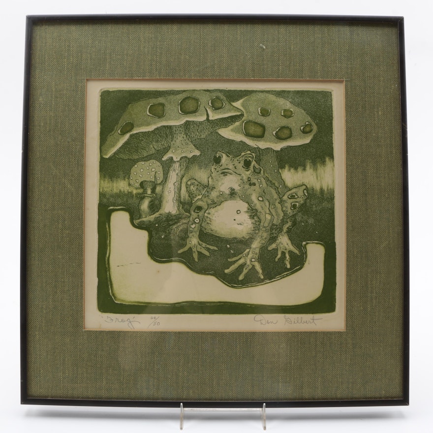 Don Gilbert Limited Edition Etching With Aquatint on Paper "Frog"