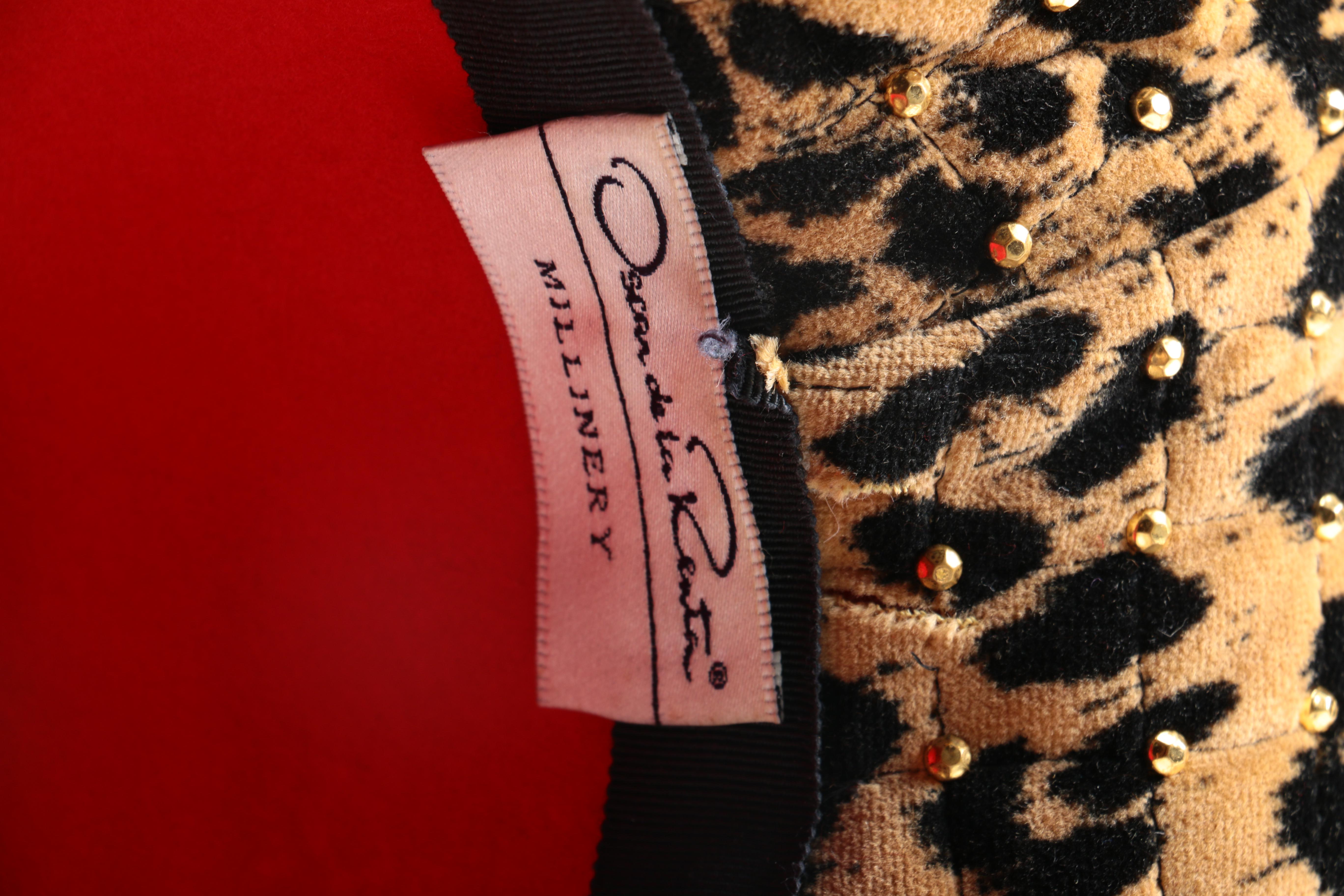 Oscar de la Renta Wool Hat With Cheetah Print Brim