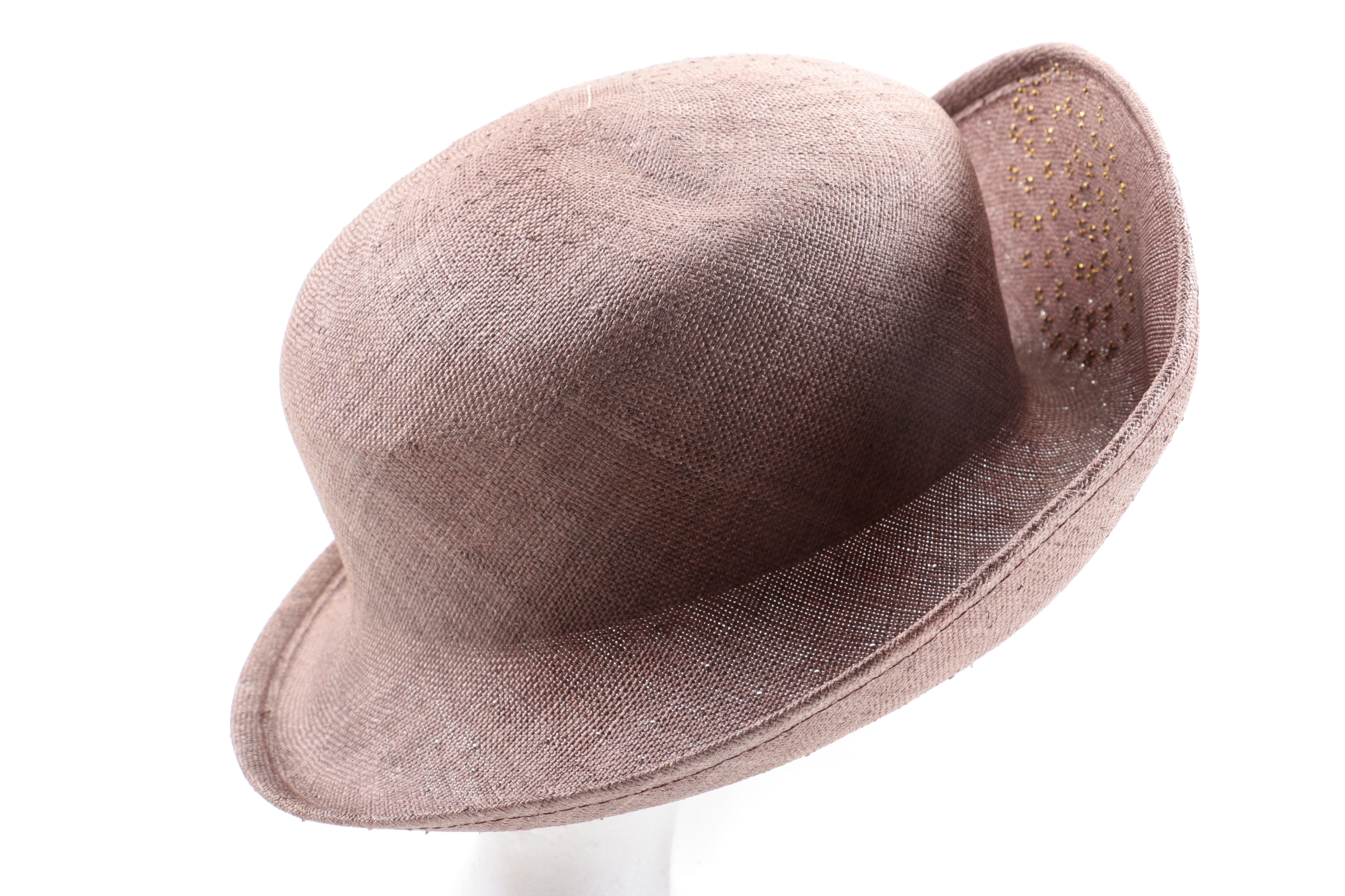 Oscar de la Renta Starched Straw Hat