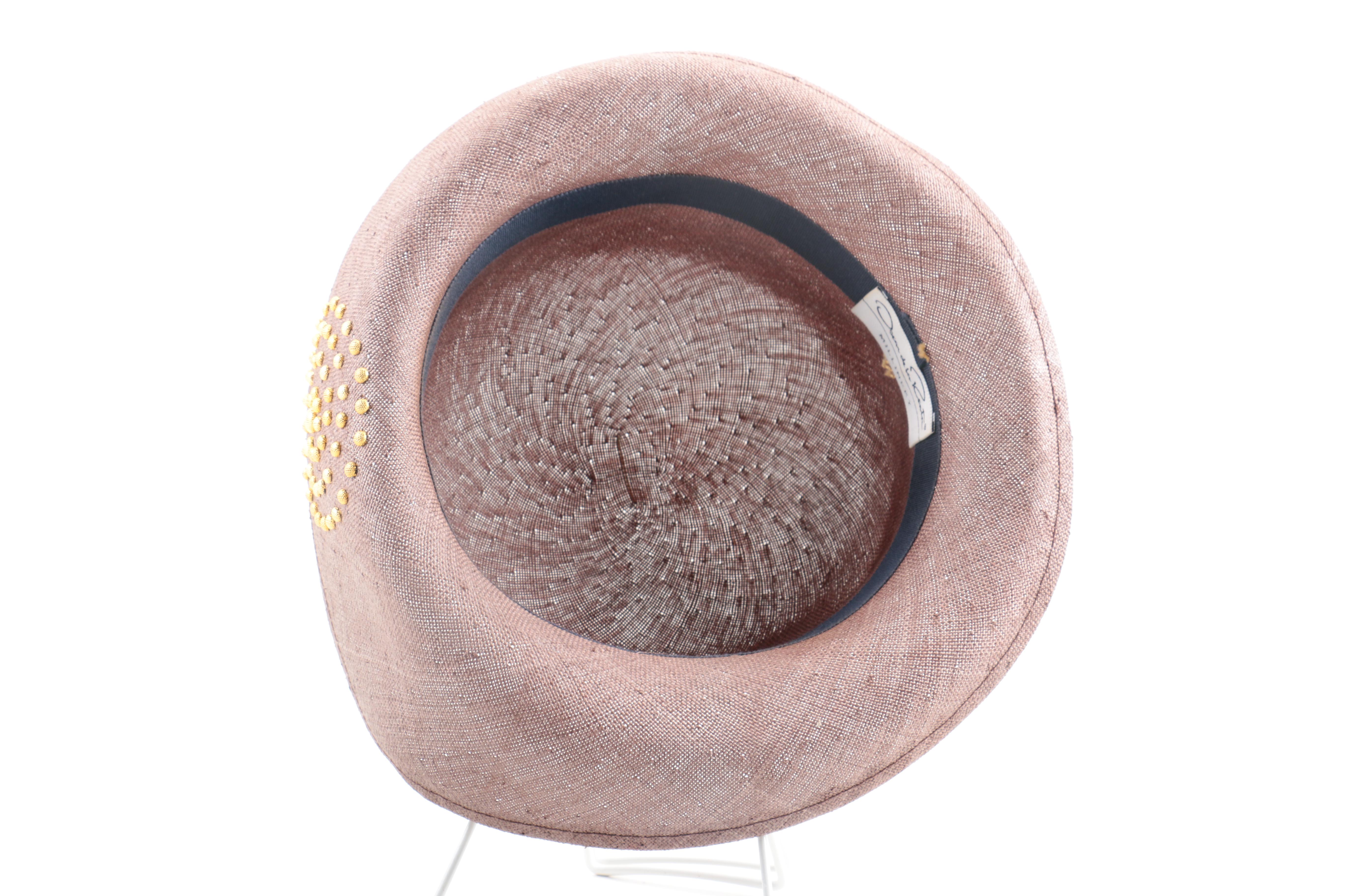 Oscar de la Renta Starched Straw Hat