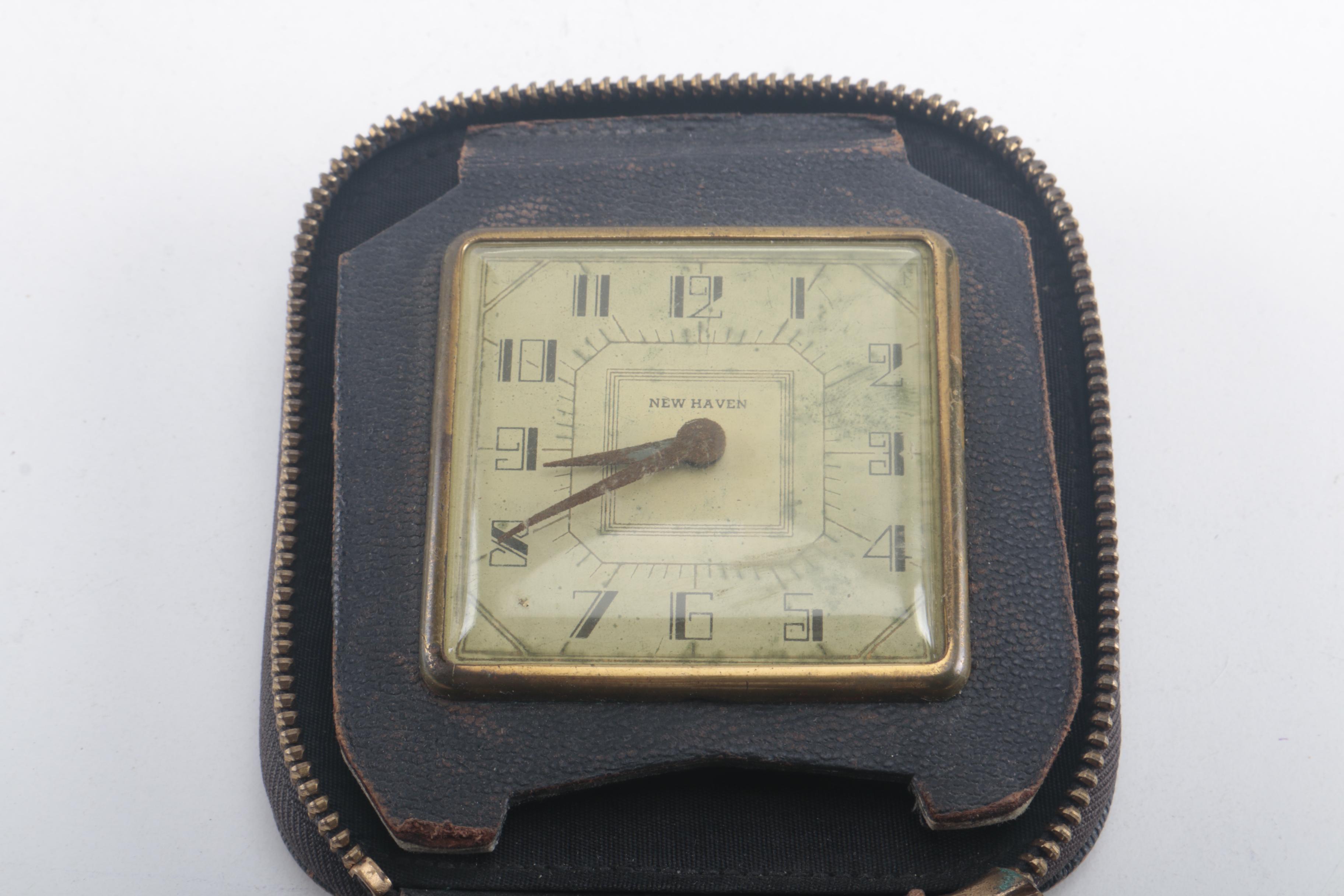 Antique New Haven Travel Clock