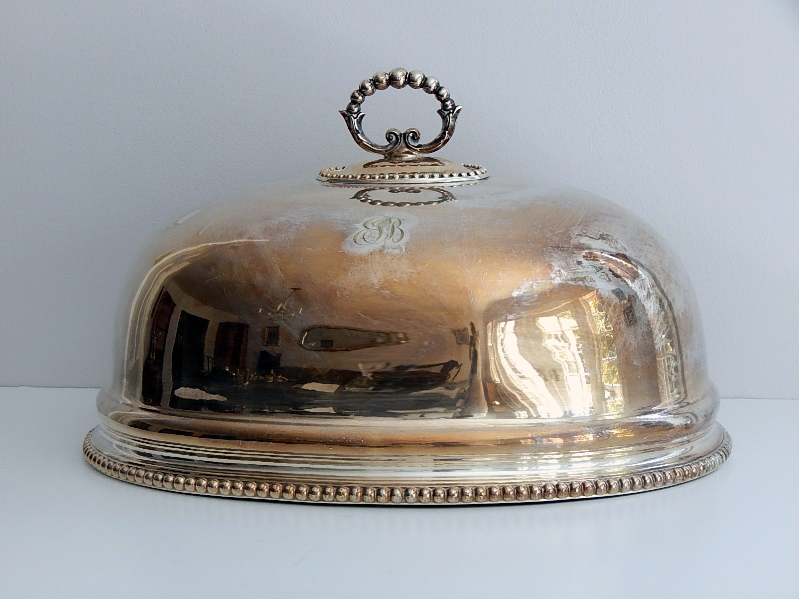 Antique Roberts & Belk Silver Plate Dome Cover