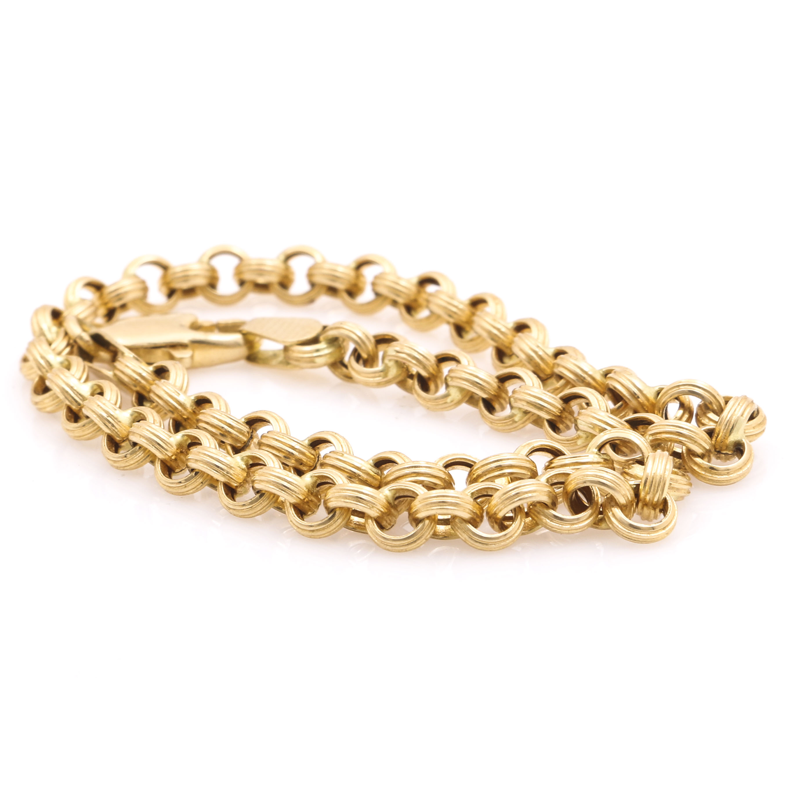 18K Yellow Gold Rolo Chain Bracelet