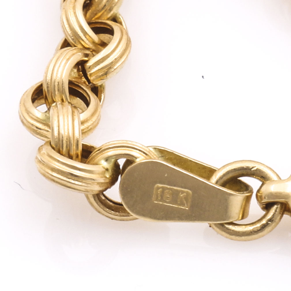 18K Yellow Gold Rolo Chain Bracelet