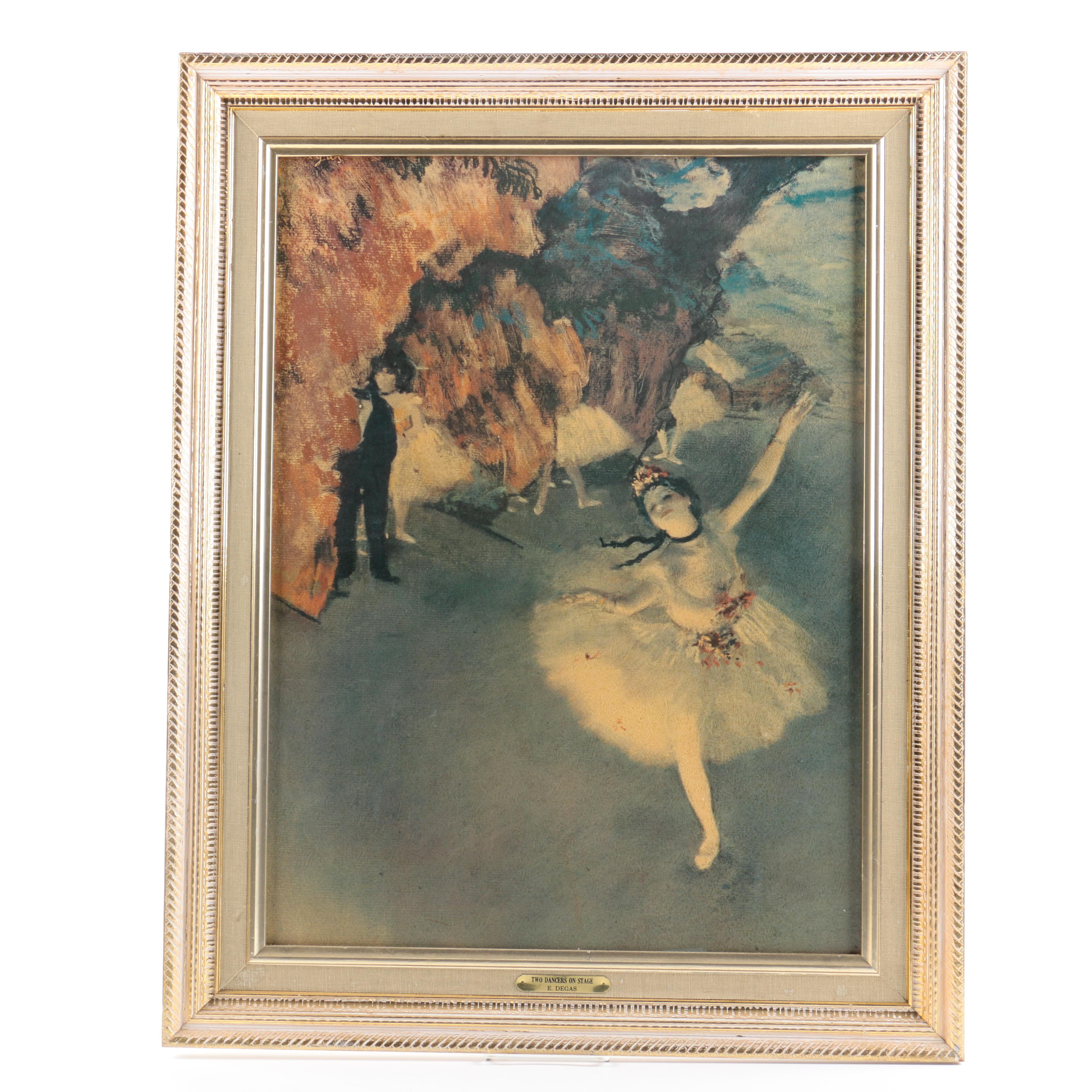 Offset Lithograph After Edgar Degas' Painting "Two Dancers on Stage"