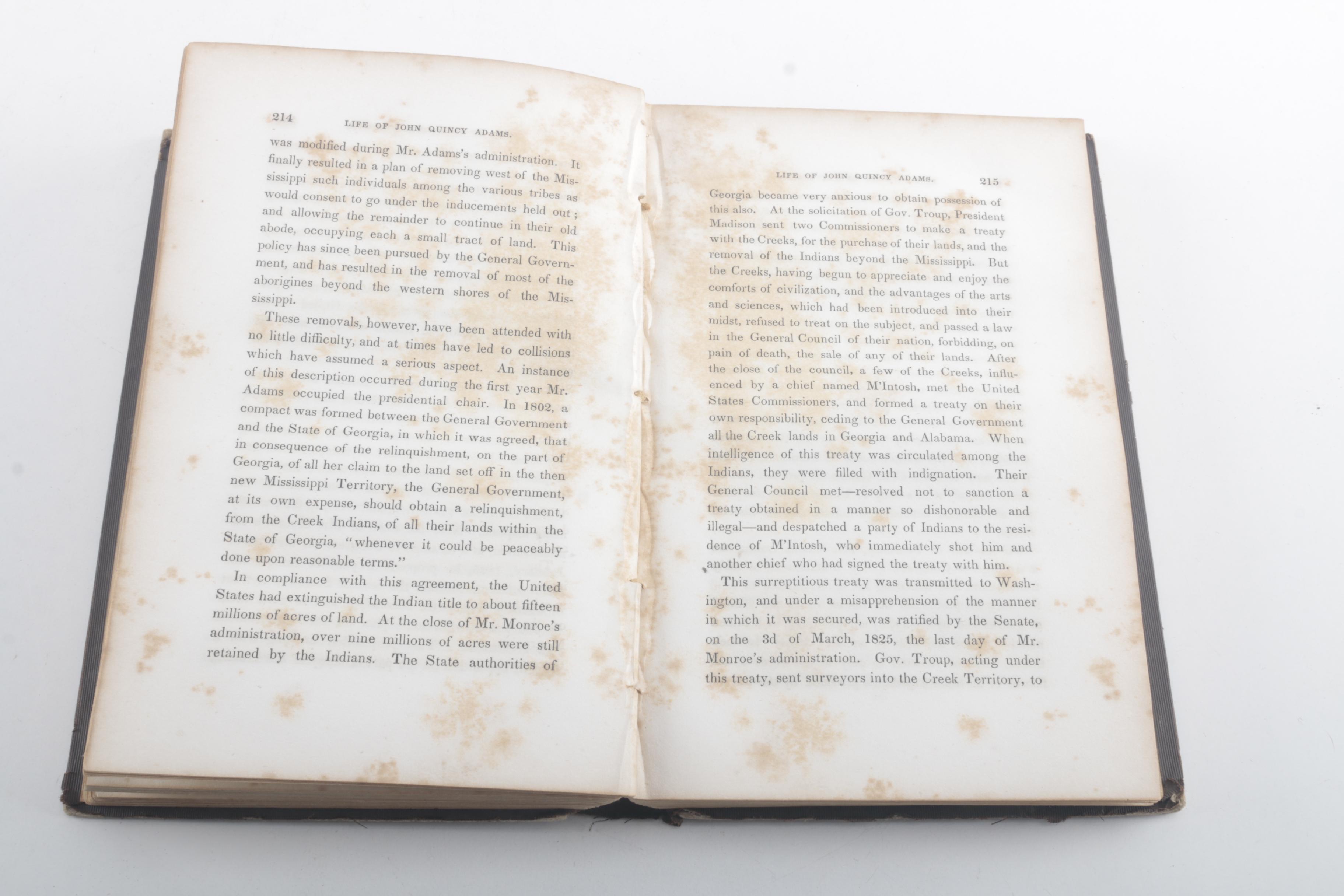 Antique Copy of "Life of John Quincy Adams" Book