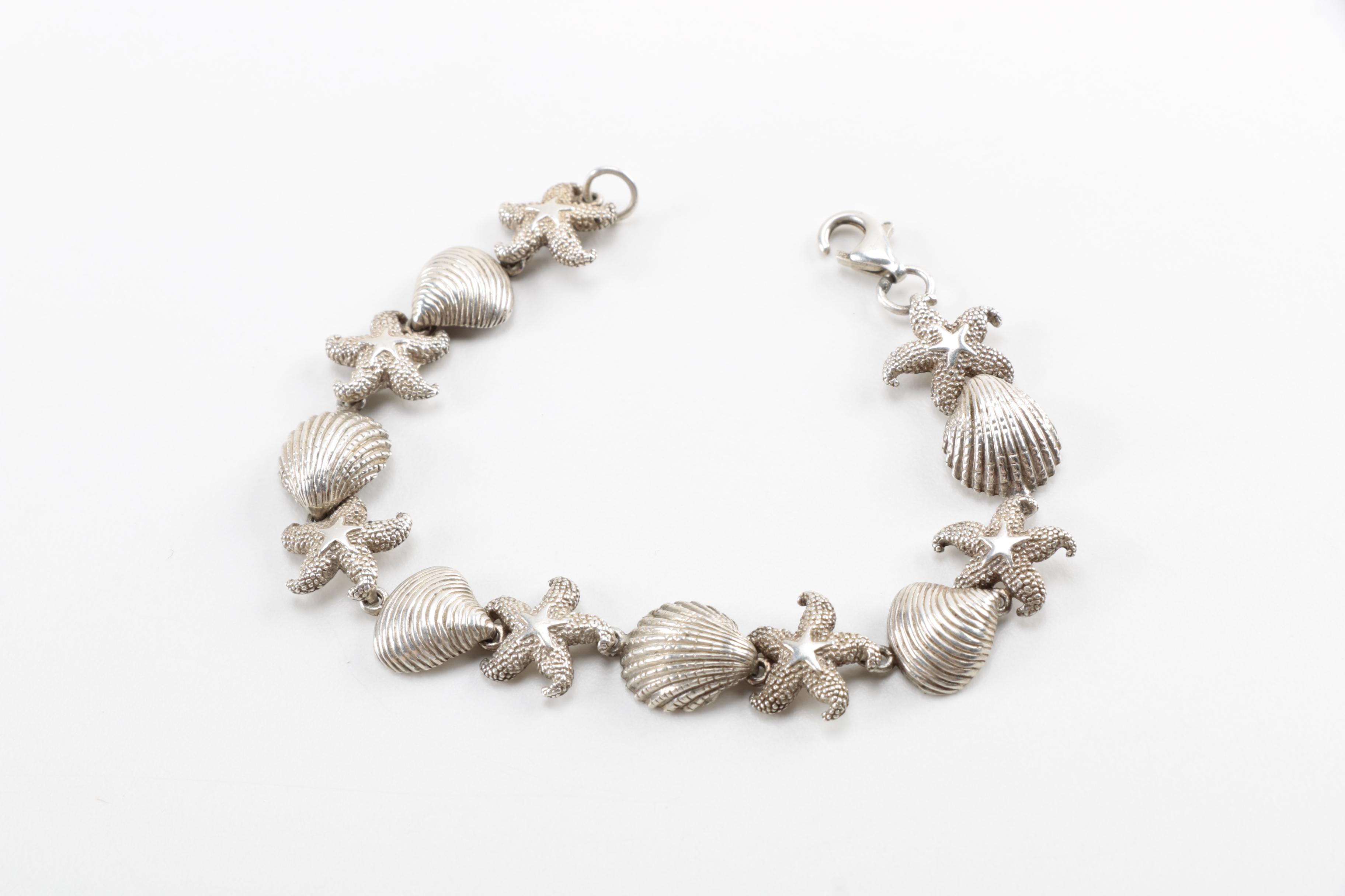 Sterling Silver Bracelets, Necklace and Brooch