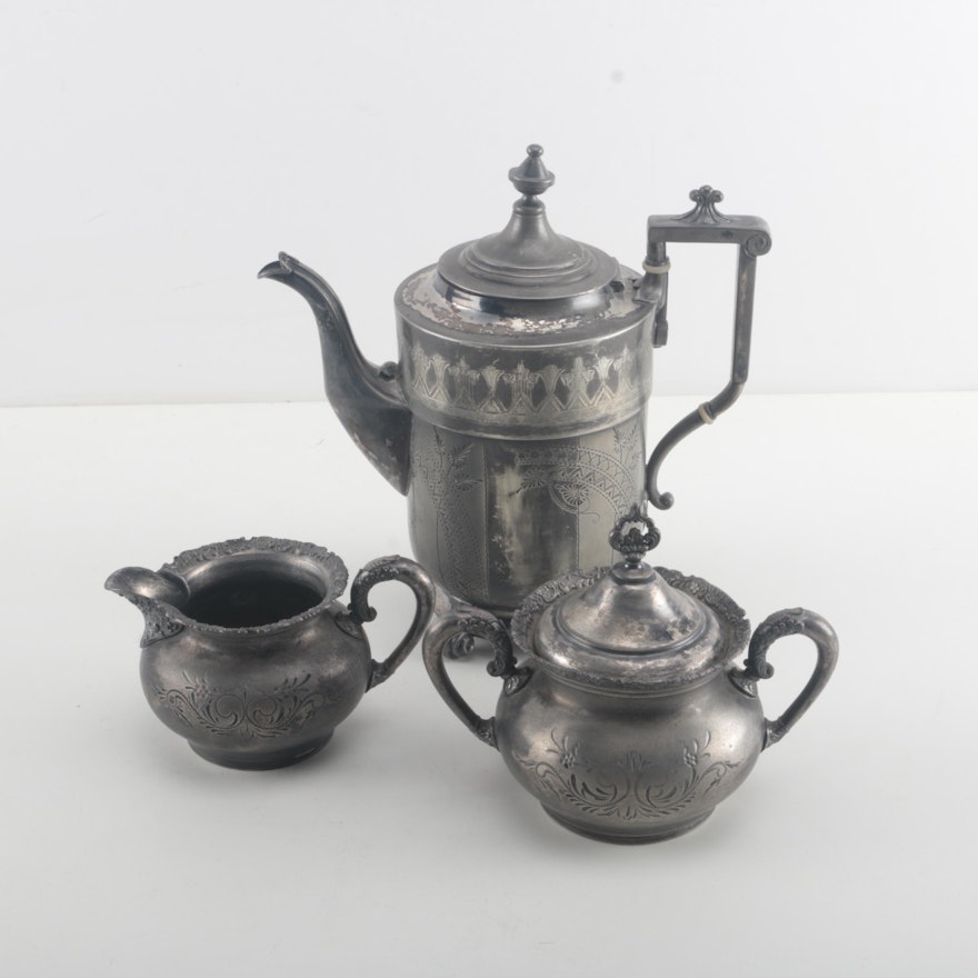 Reed & Barton Silver Plate Coffee Pot With Van Bergh Silver Plate Co.
