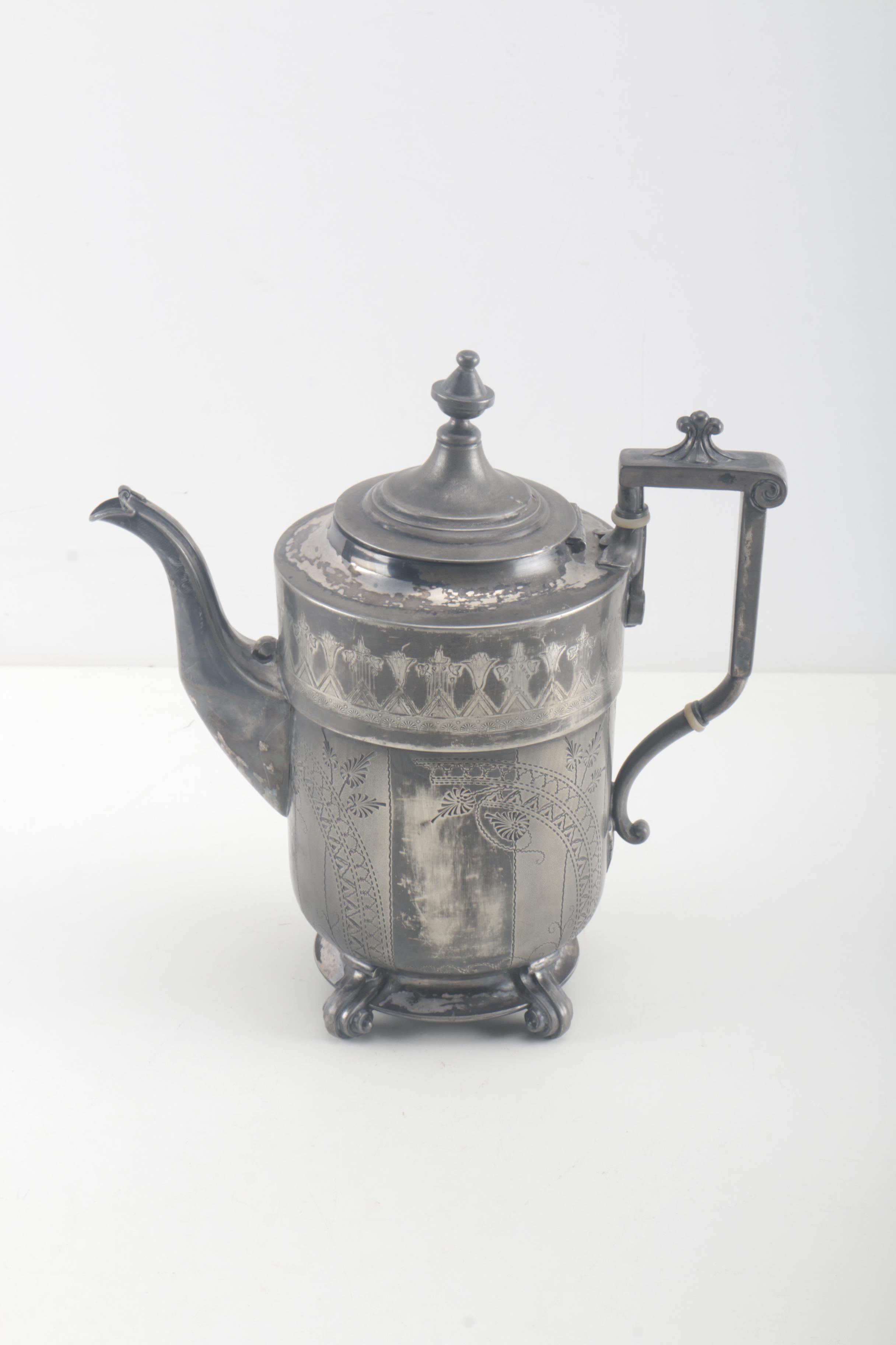 Reed & Barton Silver Plate Coffee Pot With Van Bergh Silver Plate Co.