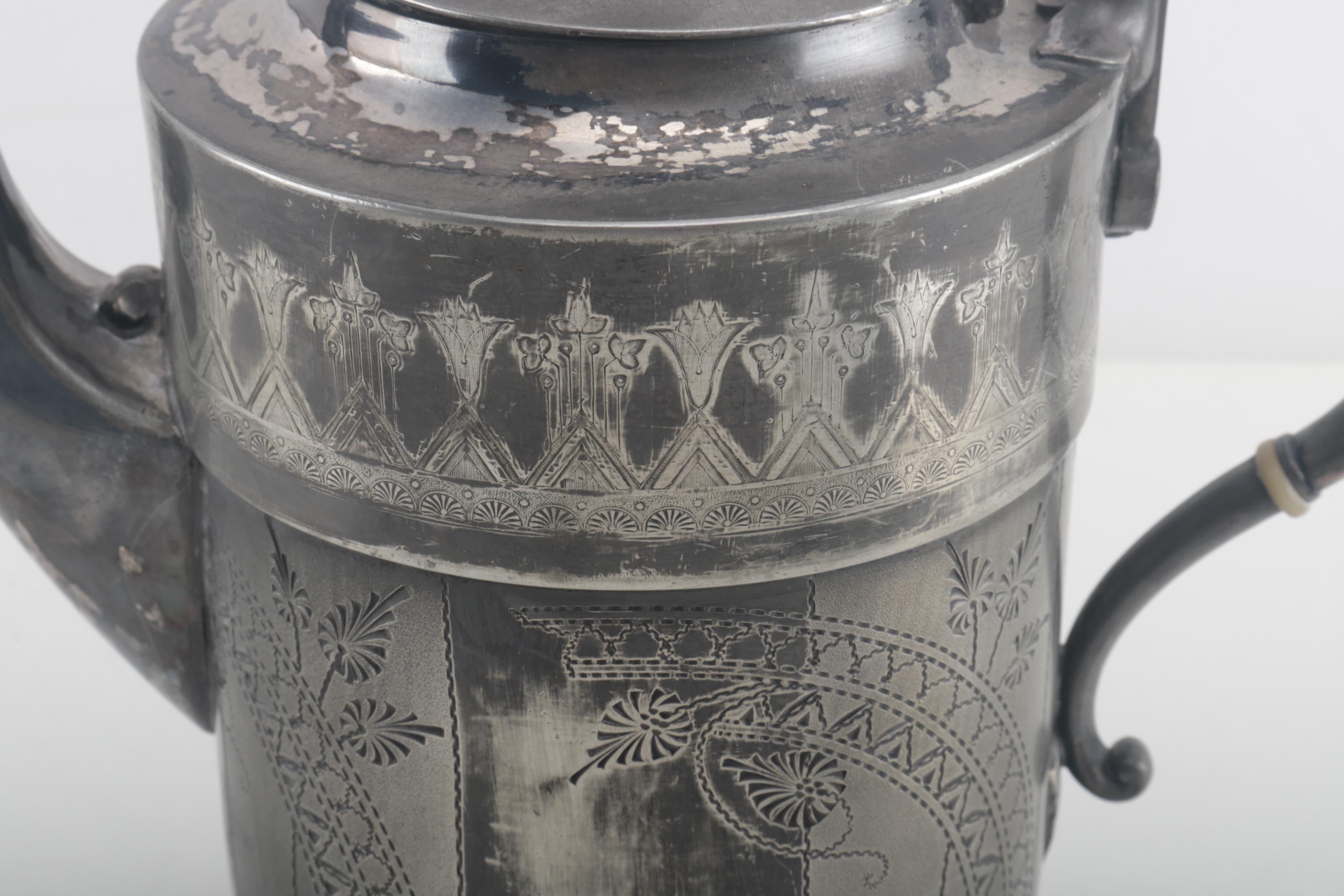 Reed & Barton Silver Plate Coffee Pot With Van Bergh Silver Plate Co.