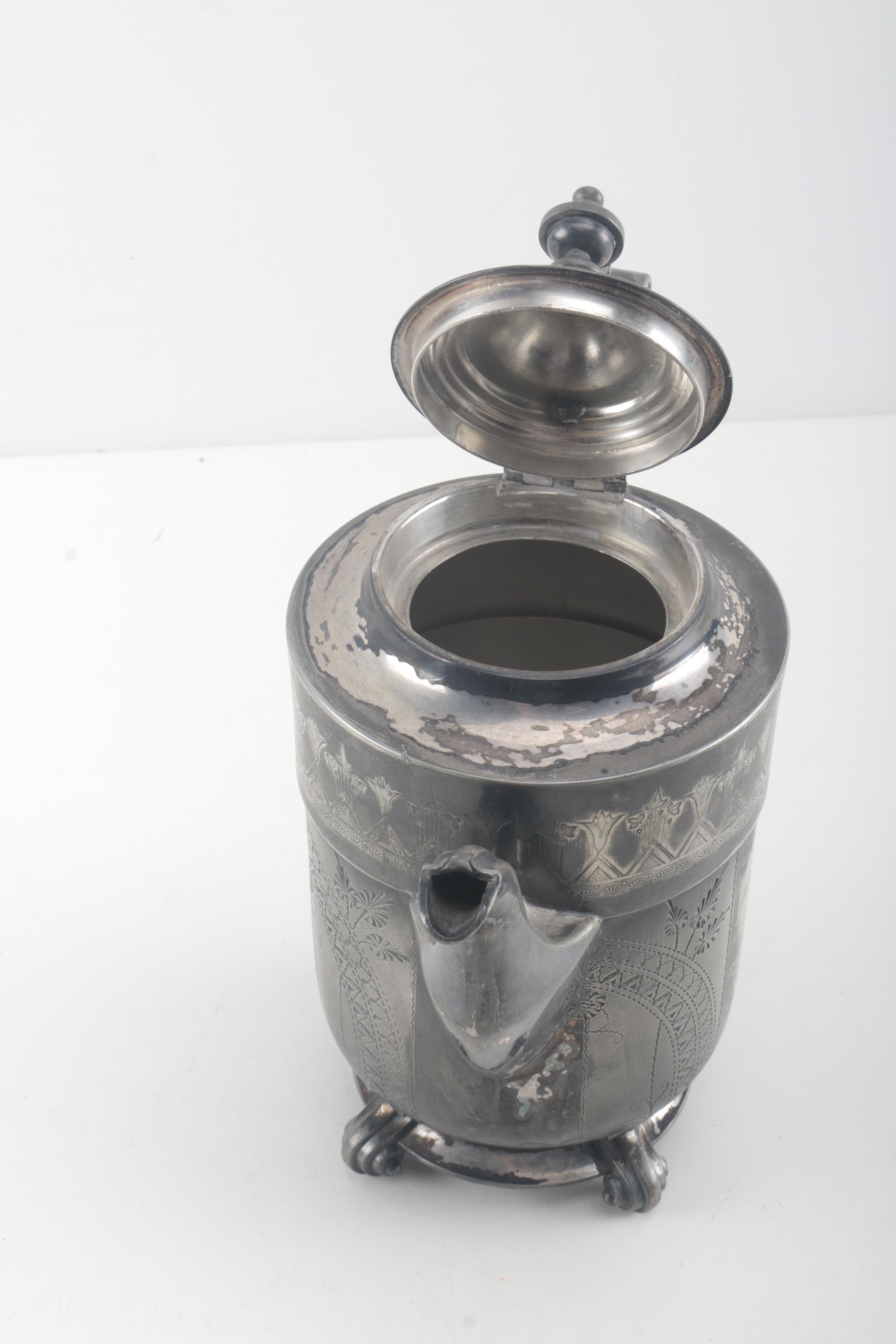 Reed & Barton Silver Plate Coffee Pot With Van Bergh Silver Plate Co.