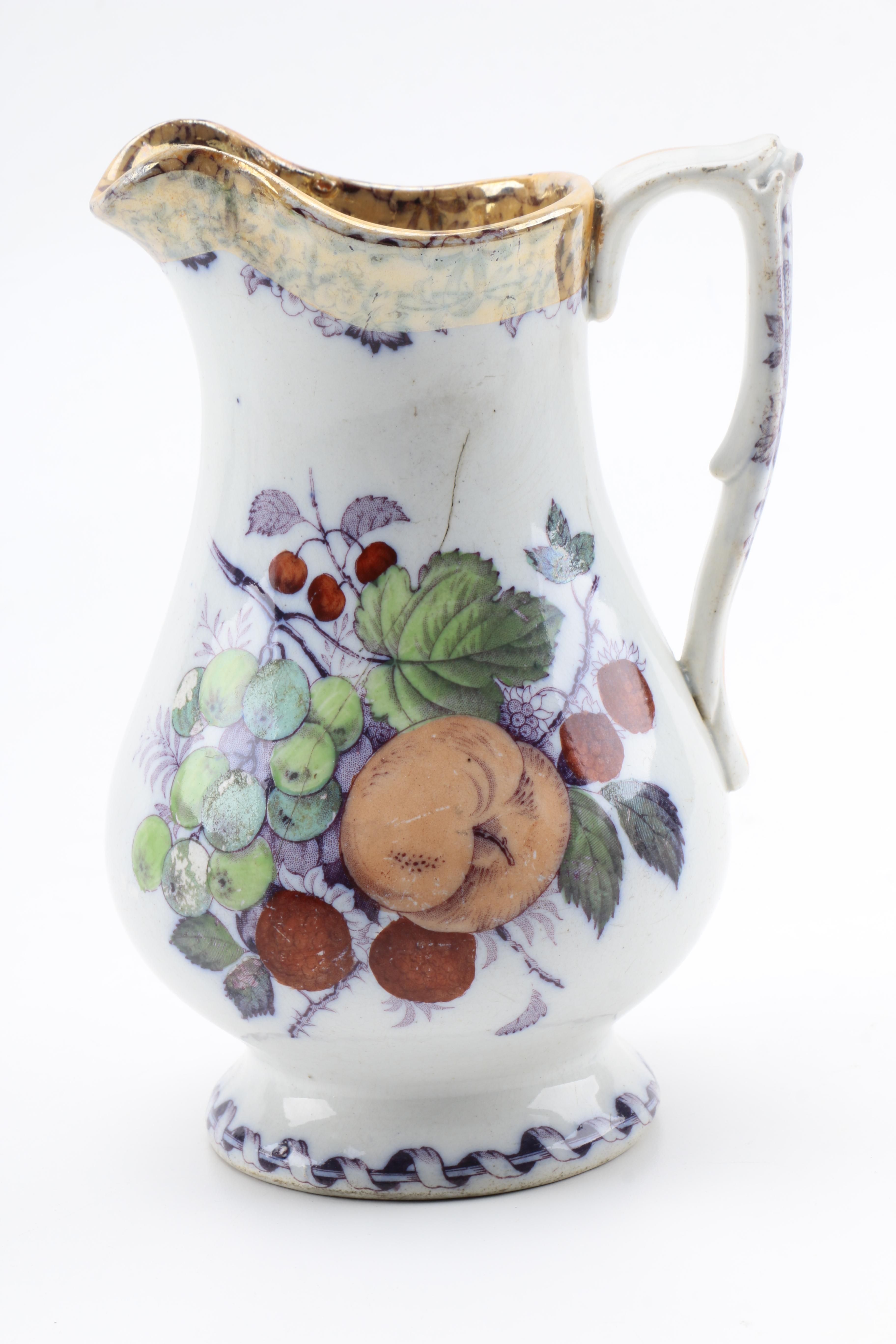 Assorted Glass and Antique Ceramic Pitchers