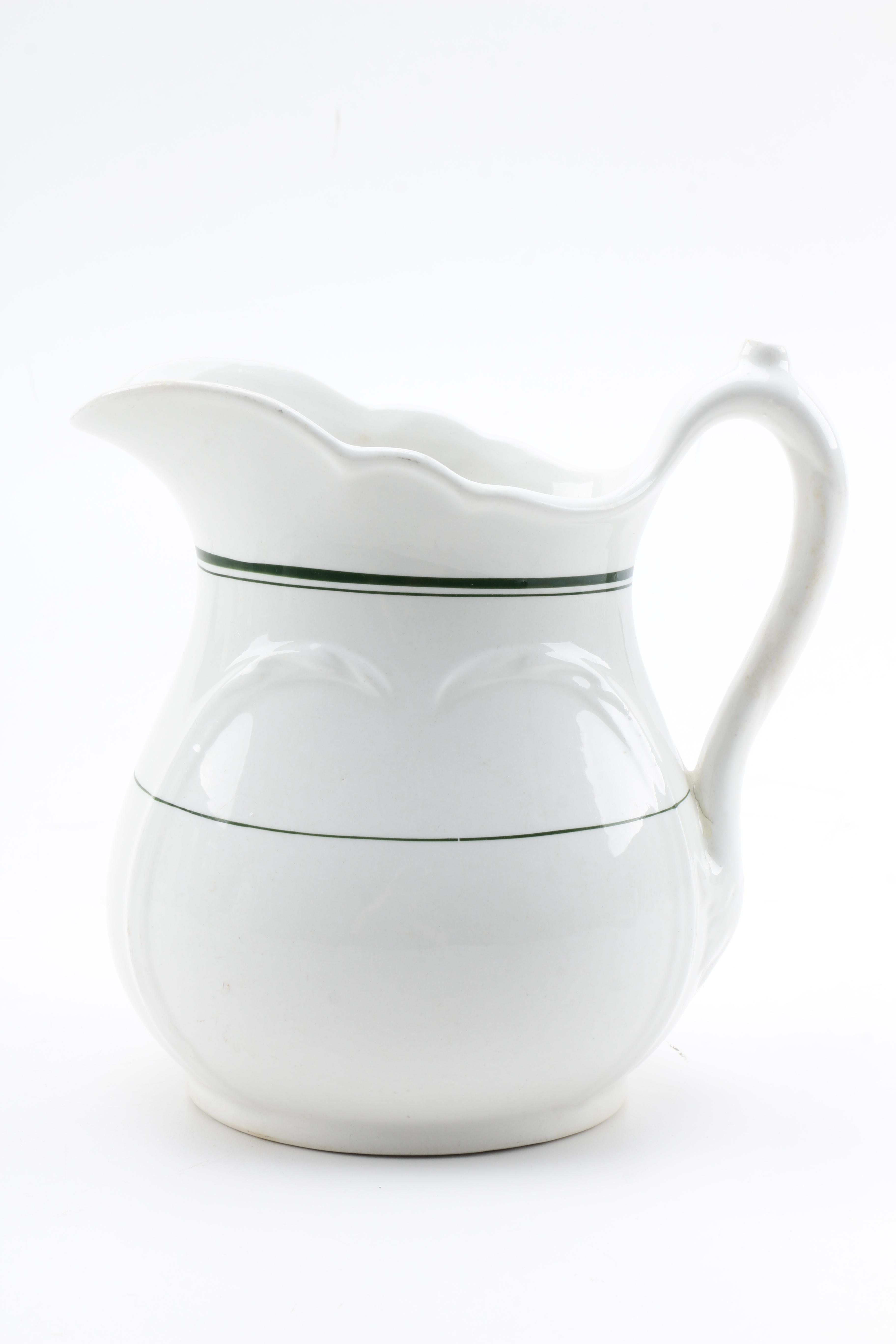 Assorted Glass and Antique Ceramic Pitchers