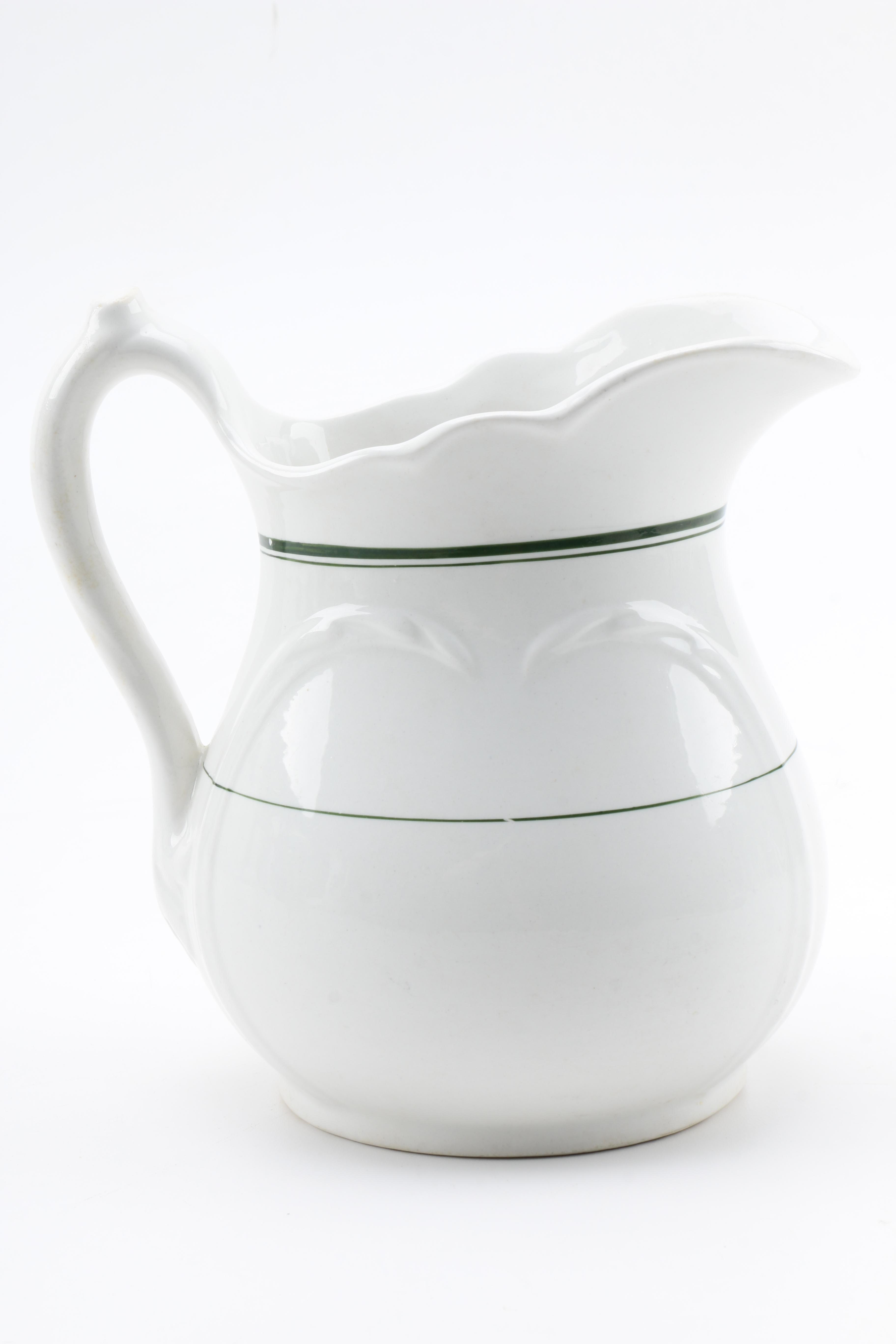 Assorted Glass and Antique Ceramic Pitchers