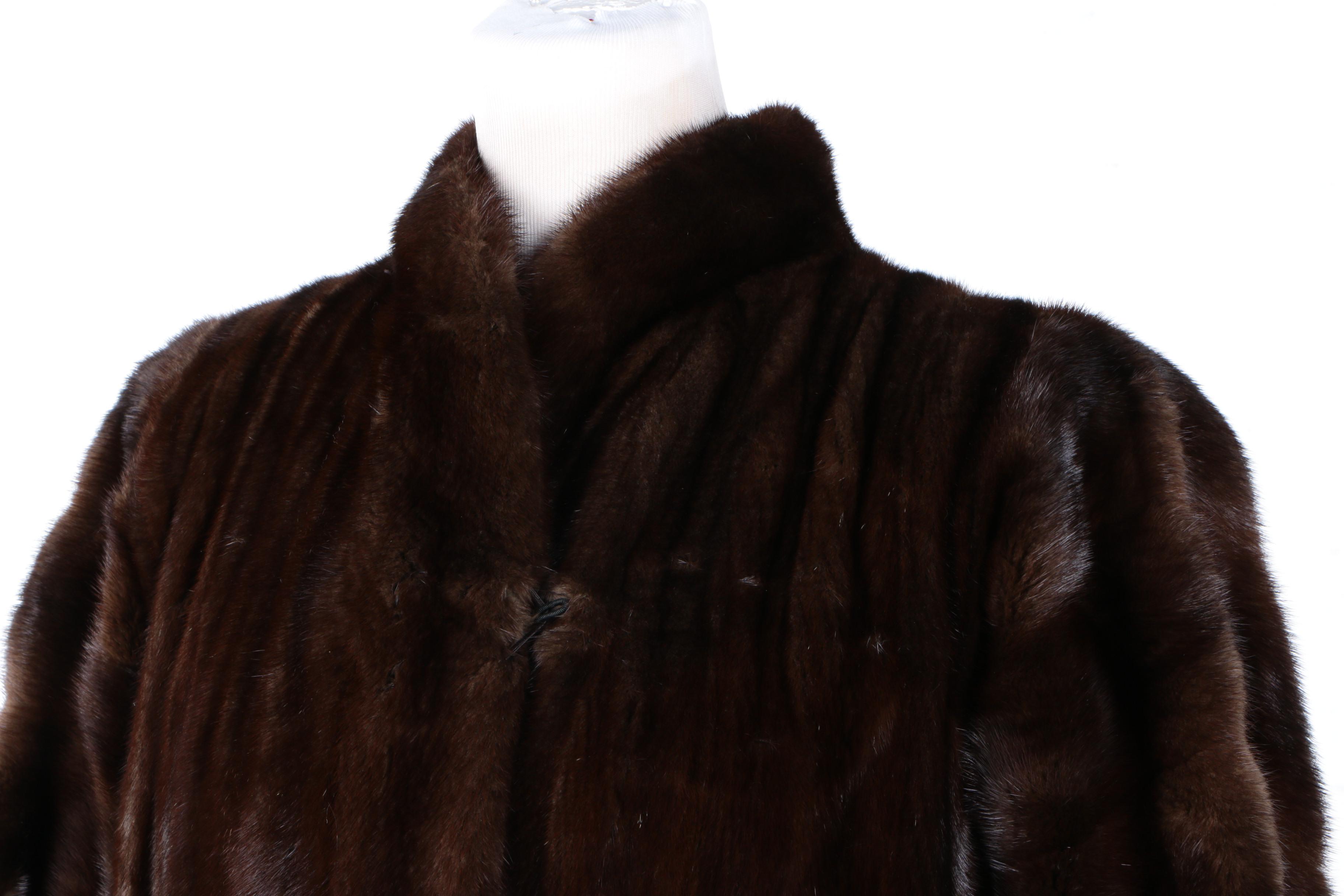 Full-Length Dark Brown Marten Fur Coat