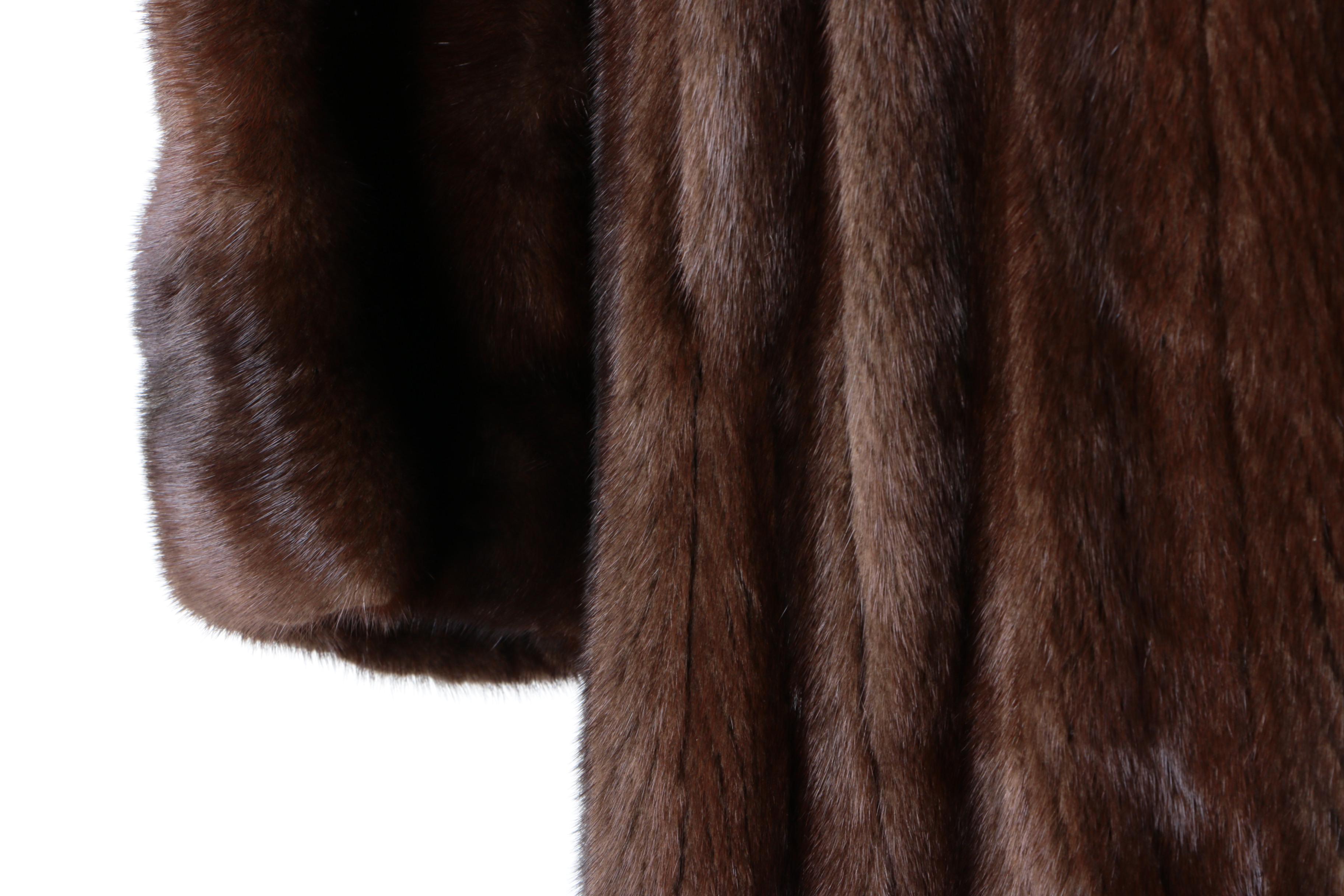 Full-Length Dark Brown Marten Fur Coat