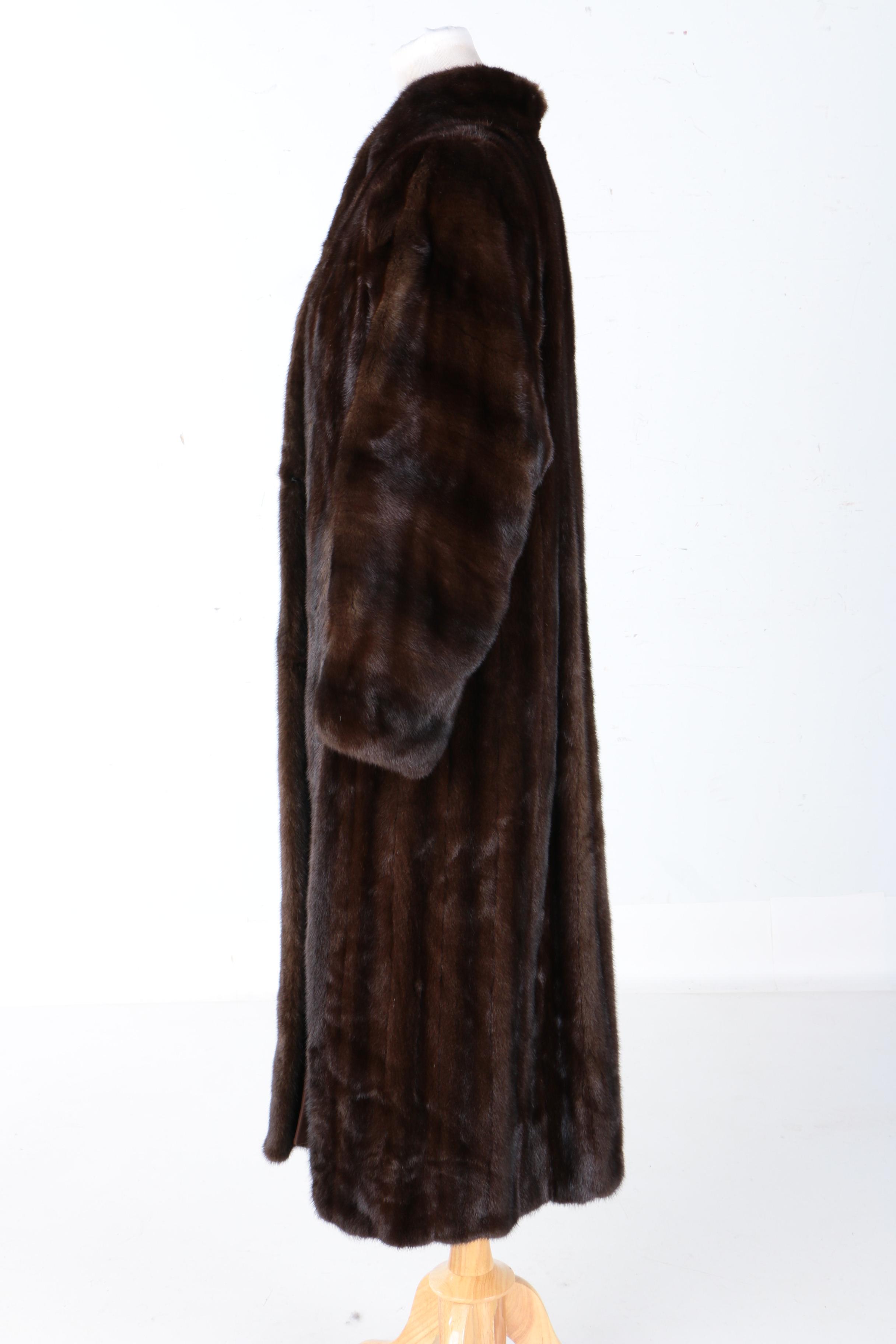 Full-Length Dark Brown Marten Fur Coat