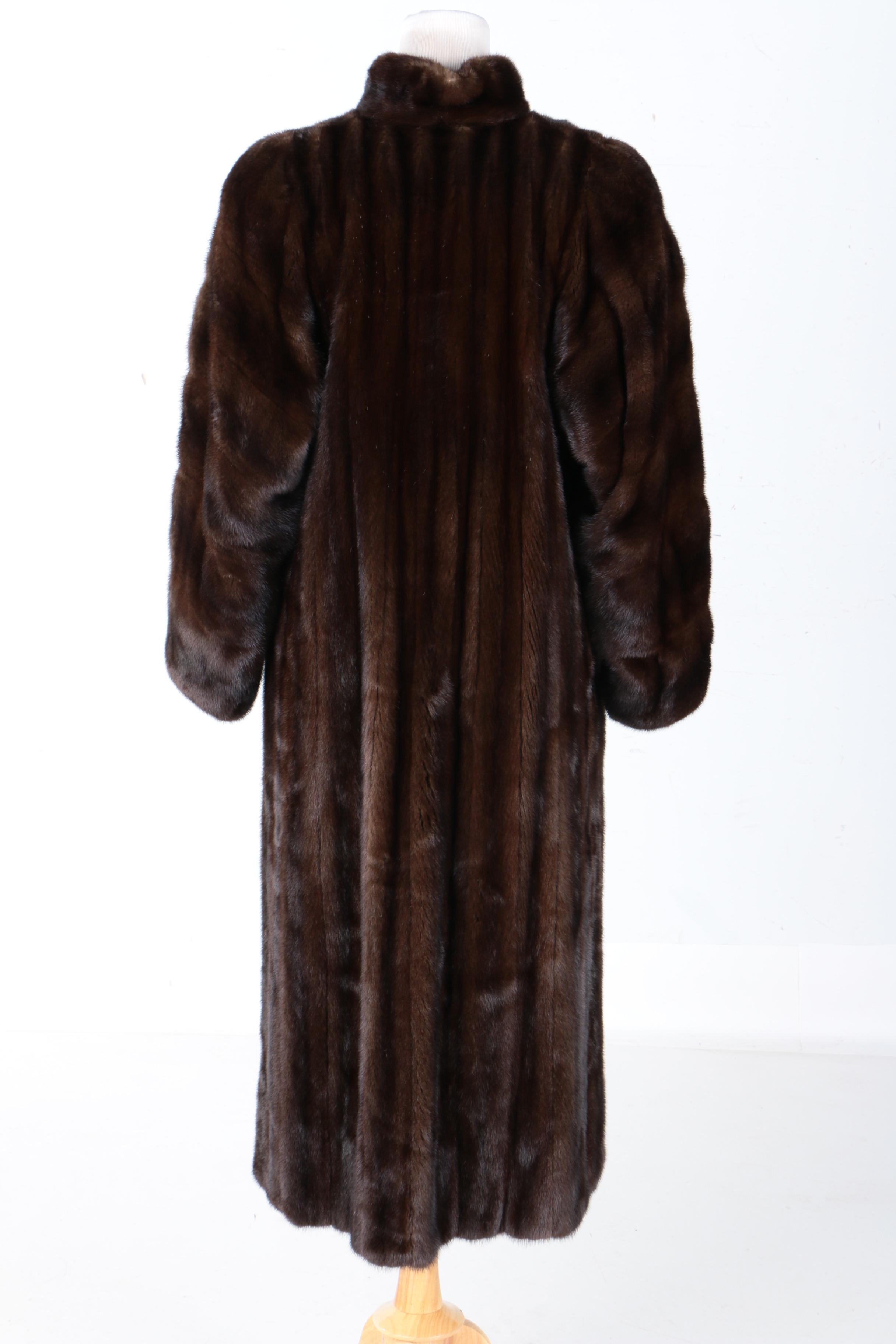 Full-Length Dark Brown Marten Fur Coat