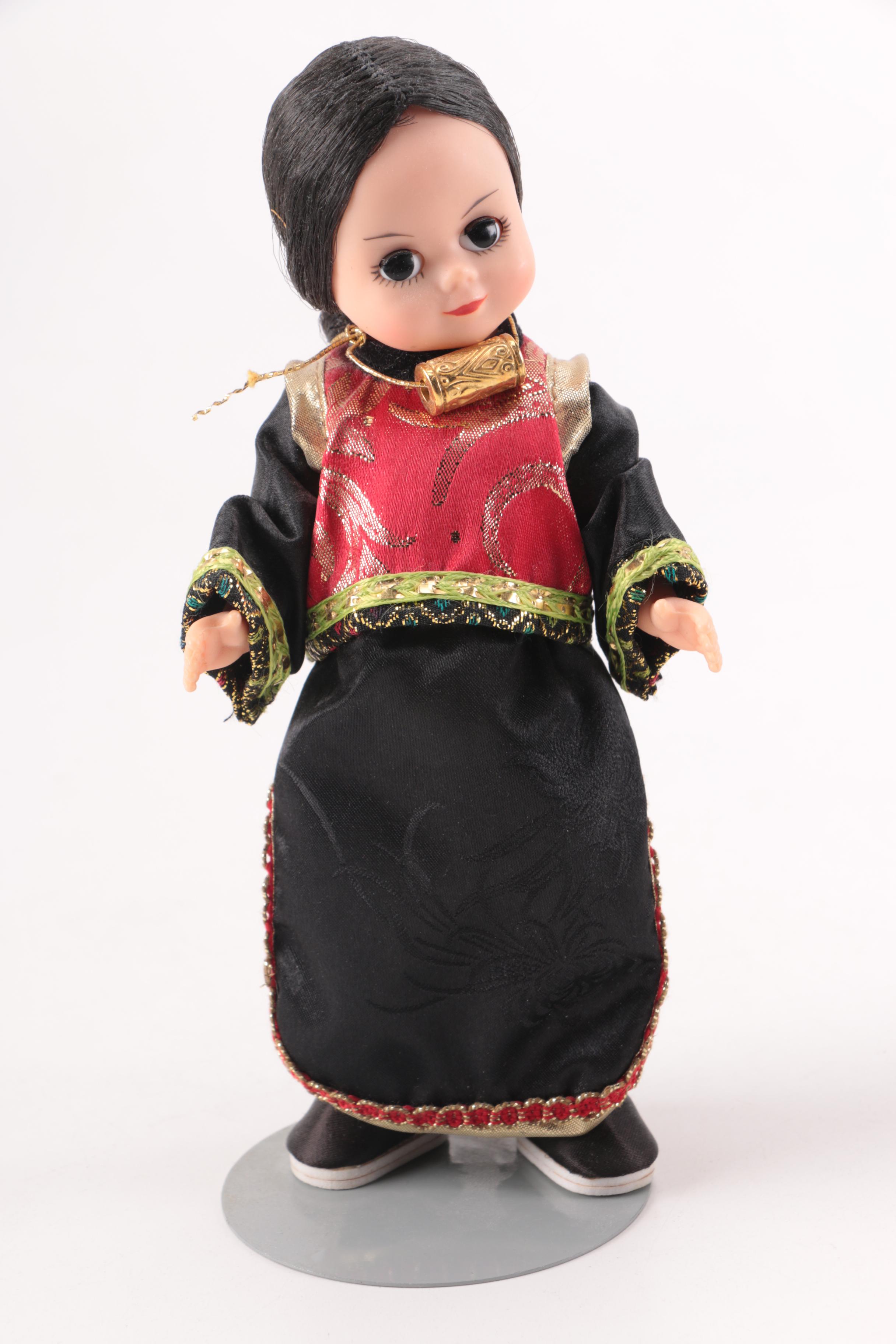 Dolls in Asian and Florentine Style Costumes